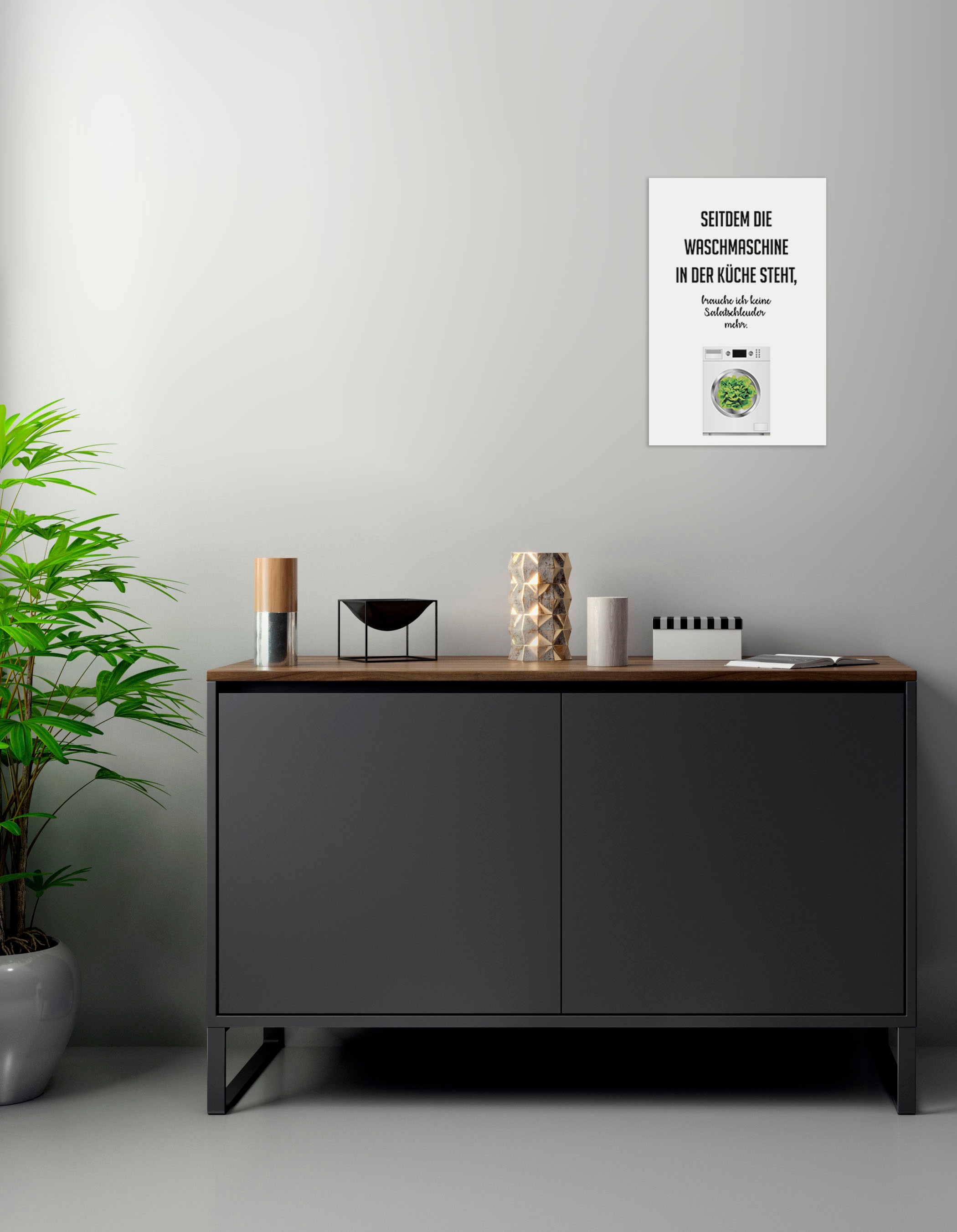 queence Wanddekoobjekt »Salatschleuder«, Stahlschild, Blechschild, Spruch, Witzig, Wanddeko, retro, 20x30cm