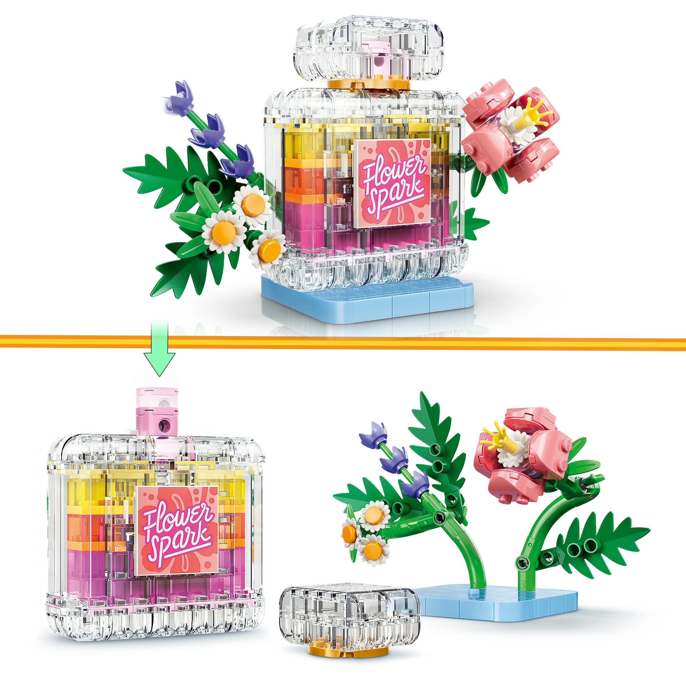 LEGO® Konstruktionsspielsteine »Parfümflasche mit Blumendeko (31383), LEGO Creator« Made in Europe