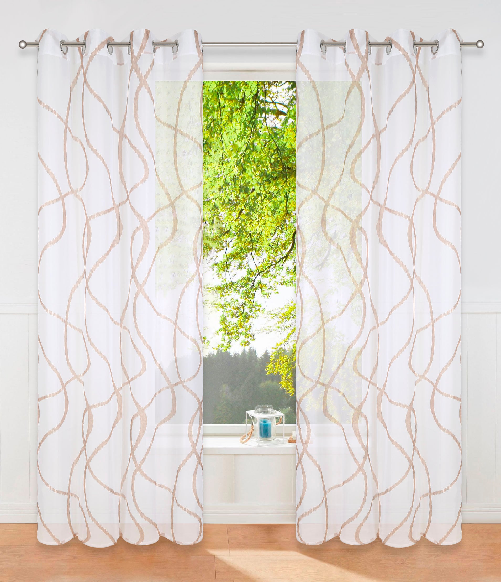 my home Gardine »Bene« Ösen 1 Stk. tlg. Transparent, gemustert, glatt, vers günstig online kaufen