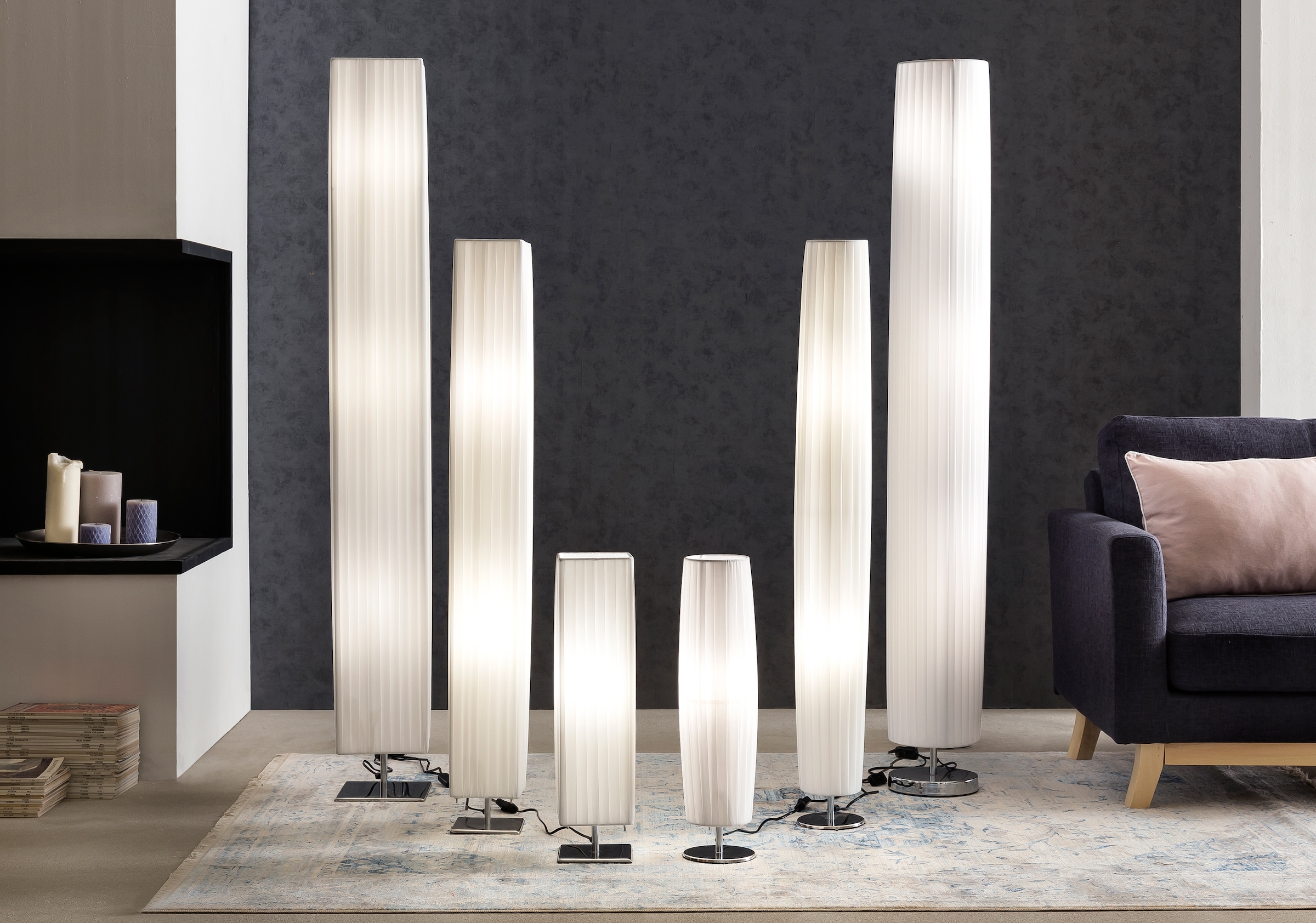 SalesFever Tischleuchte »Jonna« E27 1 Stk. Plisseé Lampenschirm