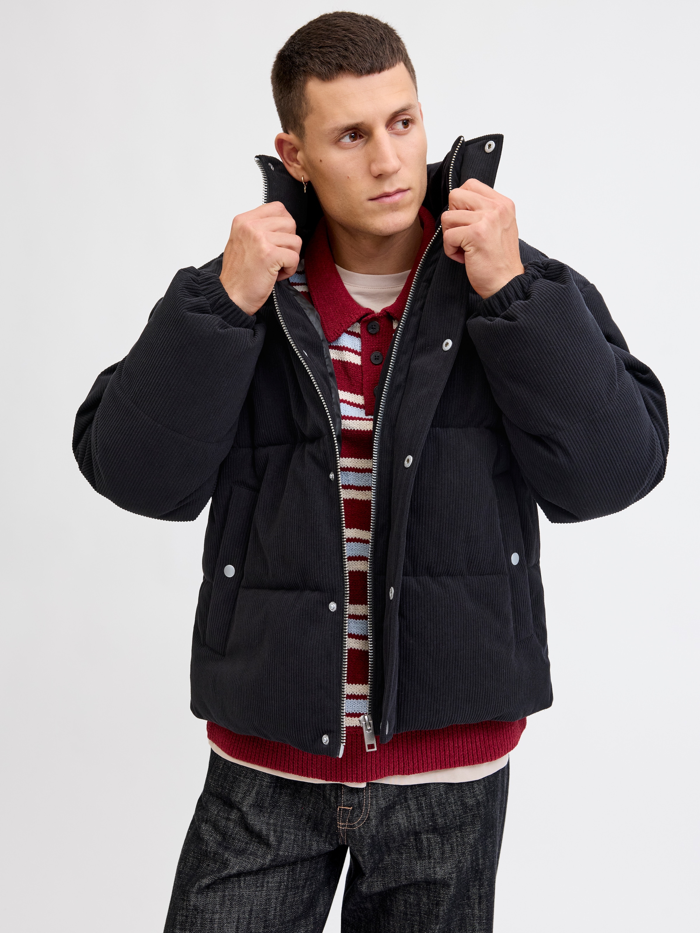 Jack & Jones Steppjacke »JORGREENE CORDUROY PUFFER JACKET« ohne Kapuze