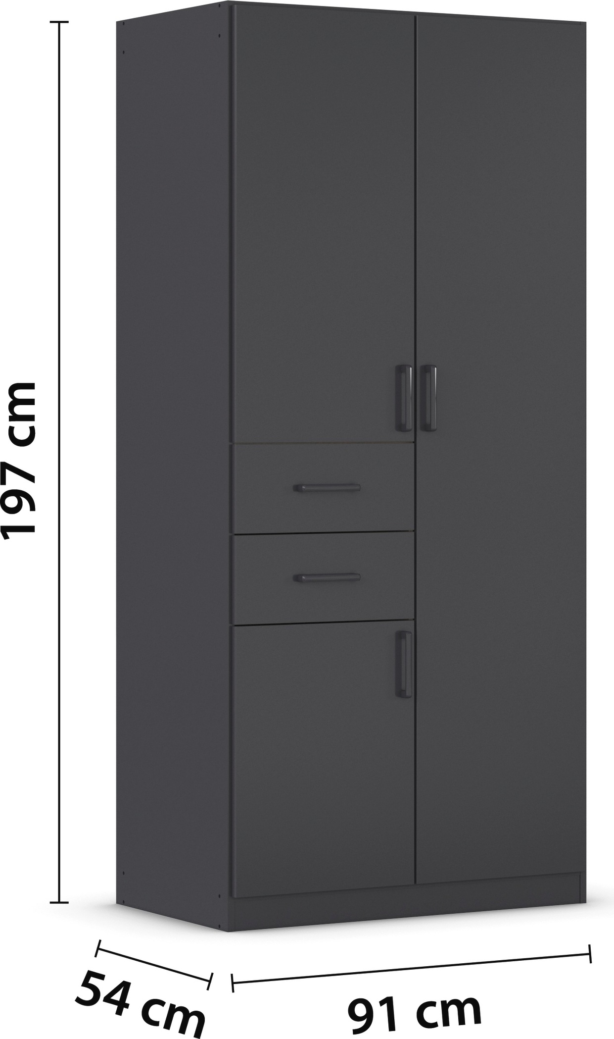 rauch Drehtürenschrank »Kleiderschrank Schrank Garderobe MAIKA mit Dekor-Front«, 2 Schubladen, in verschiedenen Breiten, Höhen, Farben, MADE IN GERMANY