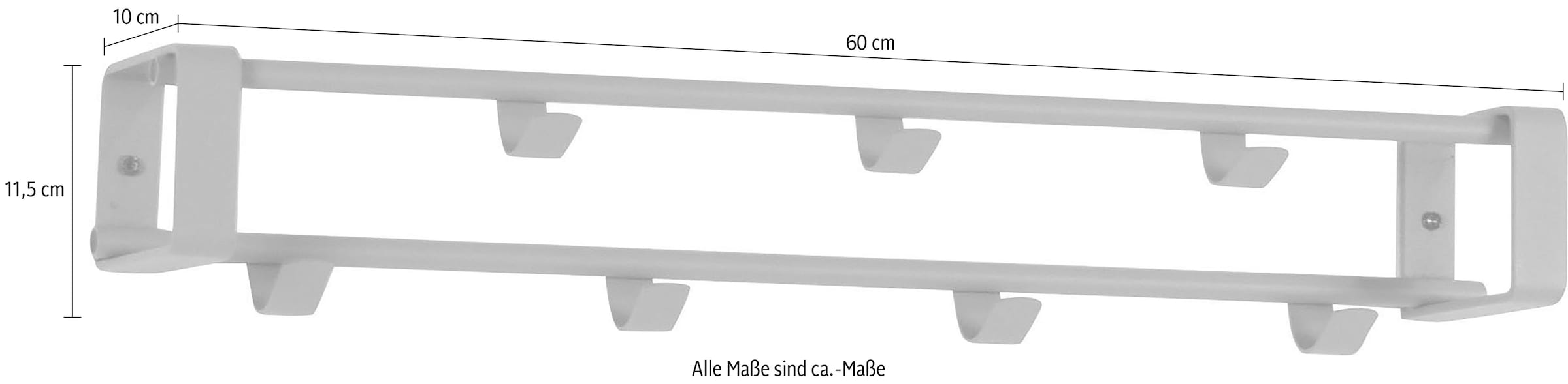 Spinder Design Garderobenhalter »Rex Garderobenhakenleiste«, Metall, Breite 60 cm, 7 Haken