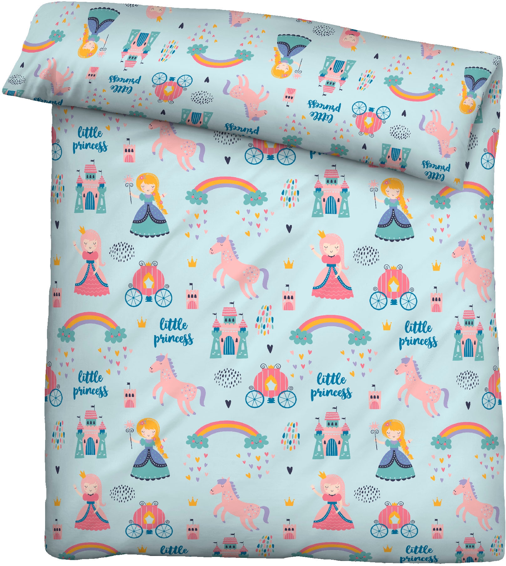 Biberna Bettwäsche »kleine Prinzessin«, wohlig warm + weich, pflegeleicht, aus 100% Baumwolle, Reißverschluss