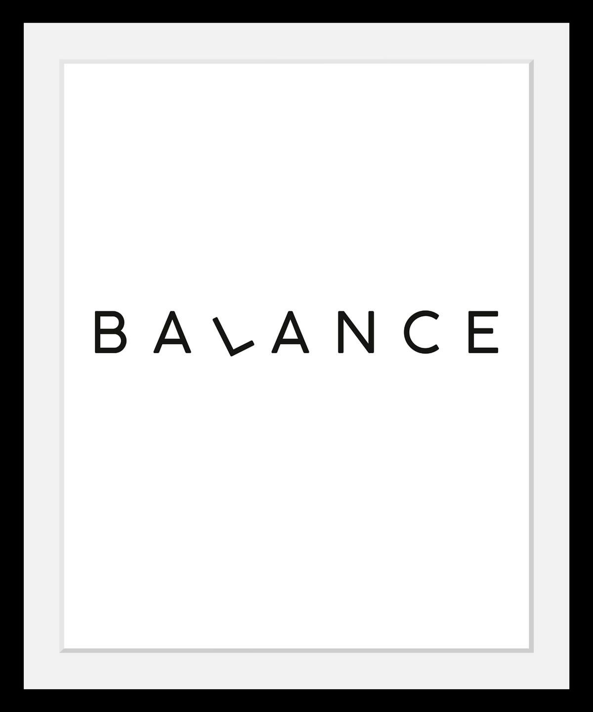 queence Bild »Balance«, Schwarz-Weiß-Schriftzug-Motivationsbilder-Humor, HD günstig online kaufen