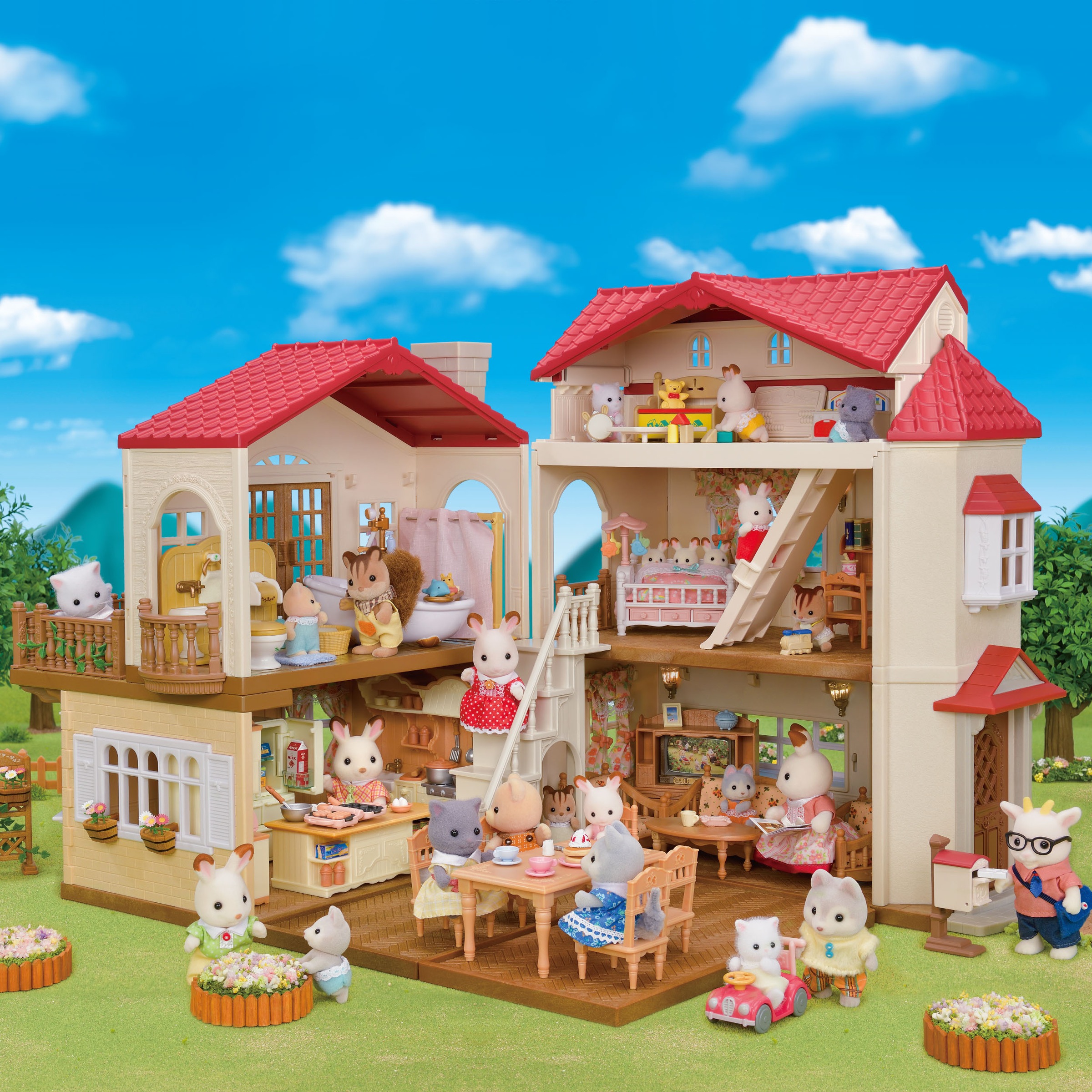 Sylvanian Families Spielwelt »Stadthaus mit Dachzimmer (5708)«, mit Licht