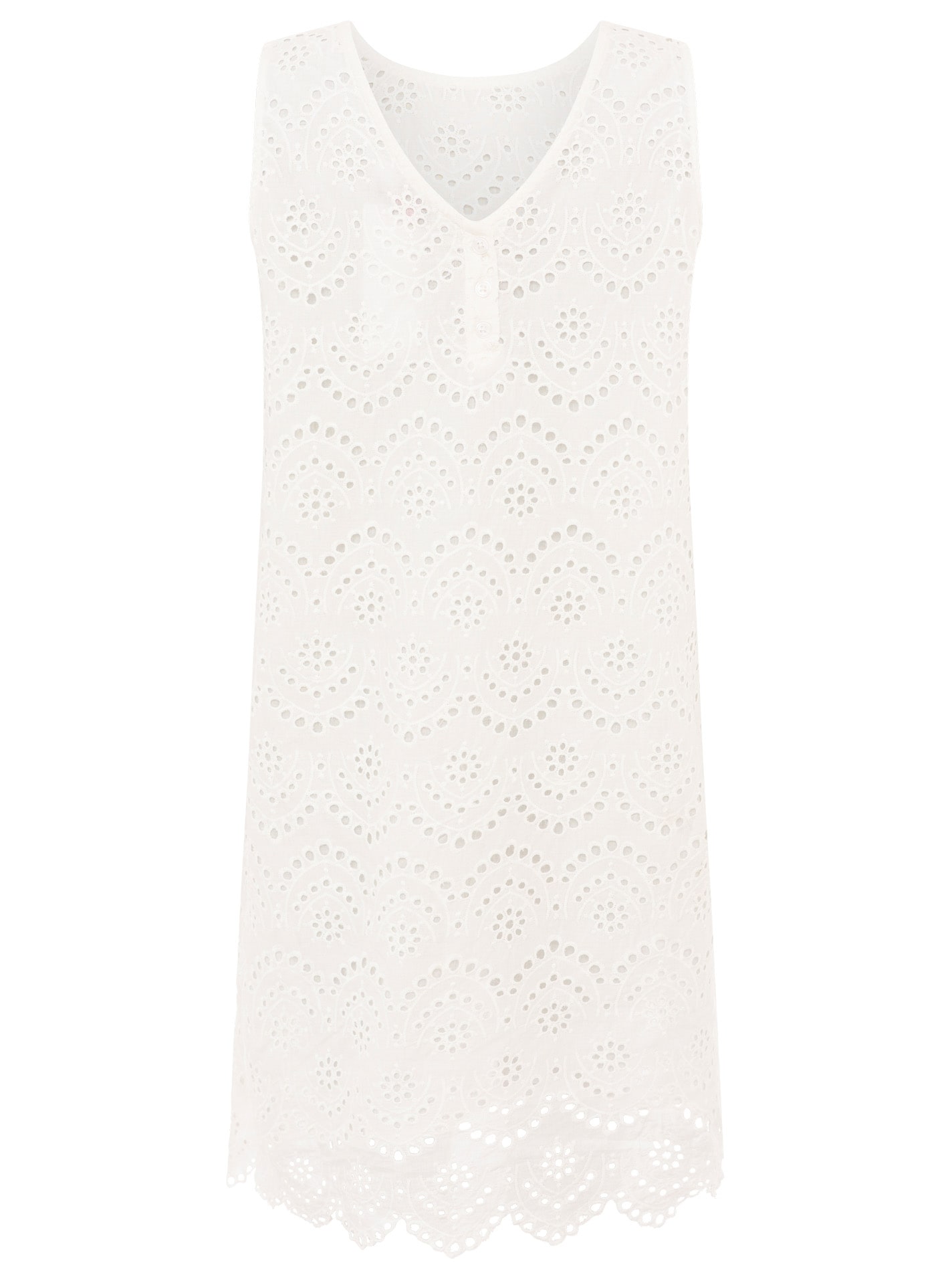 Zwillingsherz Minikleid »"Lochstickerei"« ärmellos, kurz geschnitten, mit Lochspitze, Rundhals