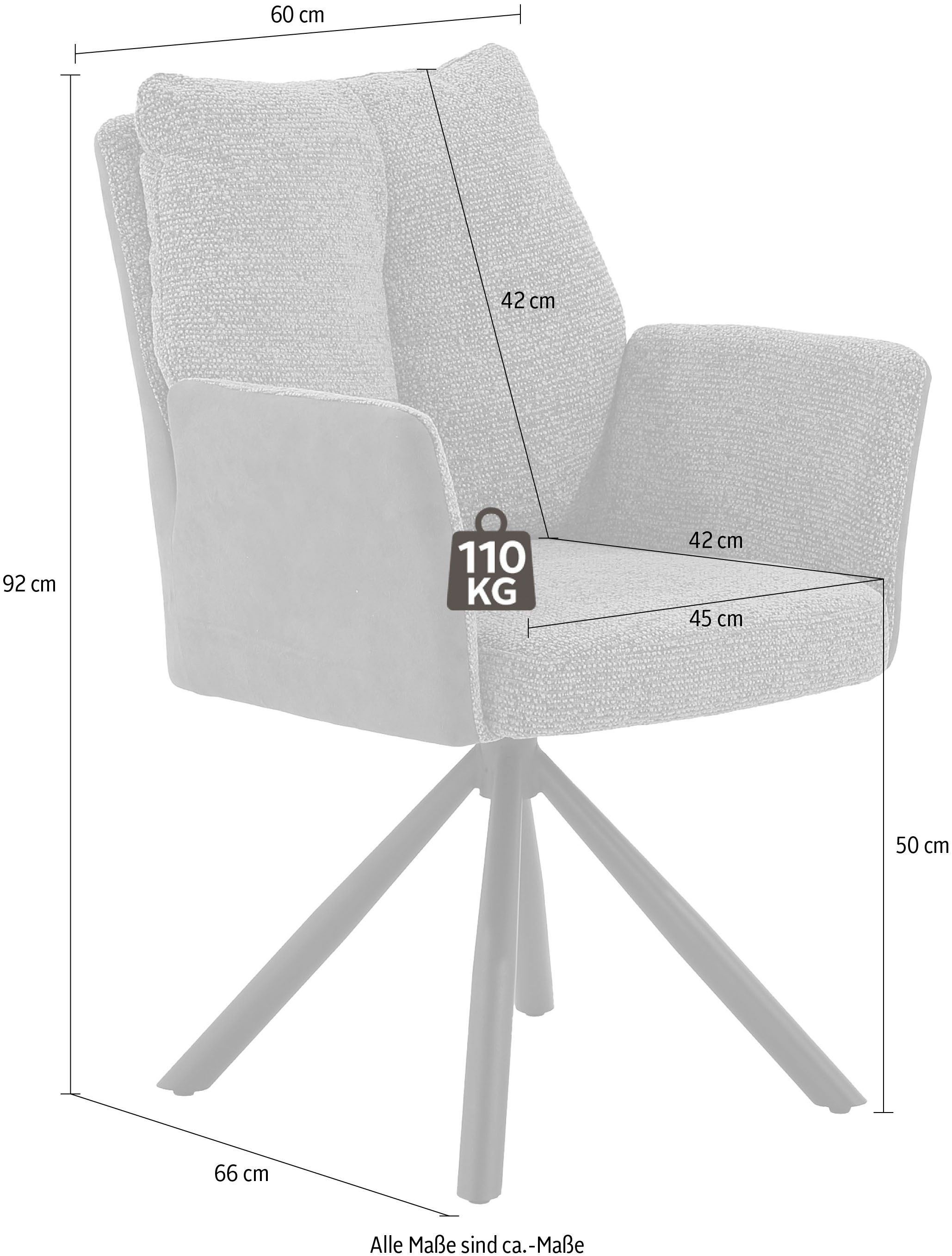 Jockenhöfer Gruppe Drehstuhl »Shelby« (Set) 2 Stk.4-Fuss-Stuhl, inklusive Drehfunktion (360°), Taschenfederkern, Griff
