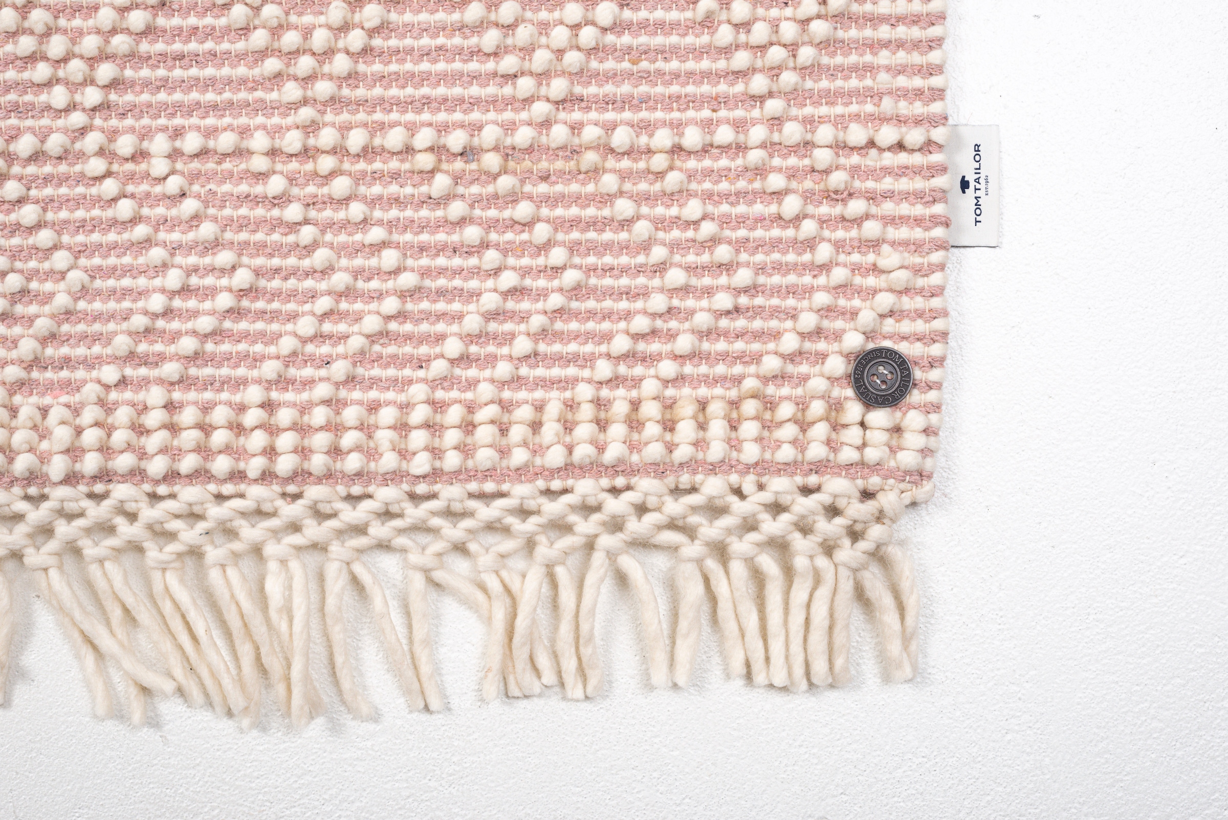 TOM TAILOR HOME Teppich »Colored Macrame«, rechteckig, 10 mm Höhe, Handweb Teppich, reine Wolle, handgewebt, mit Fransen, Scandi Design