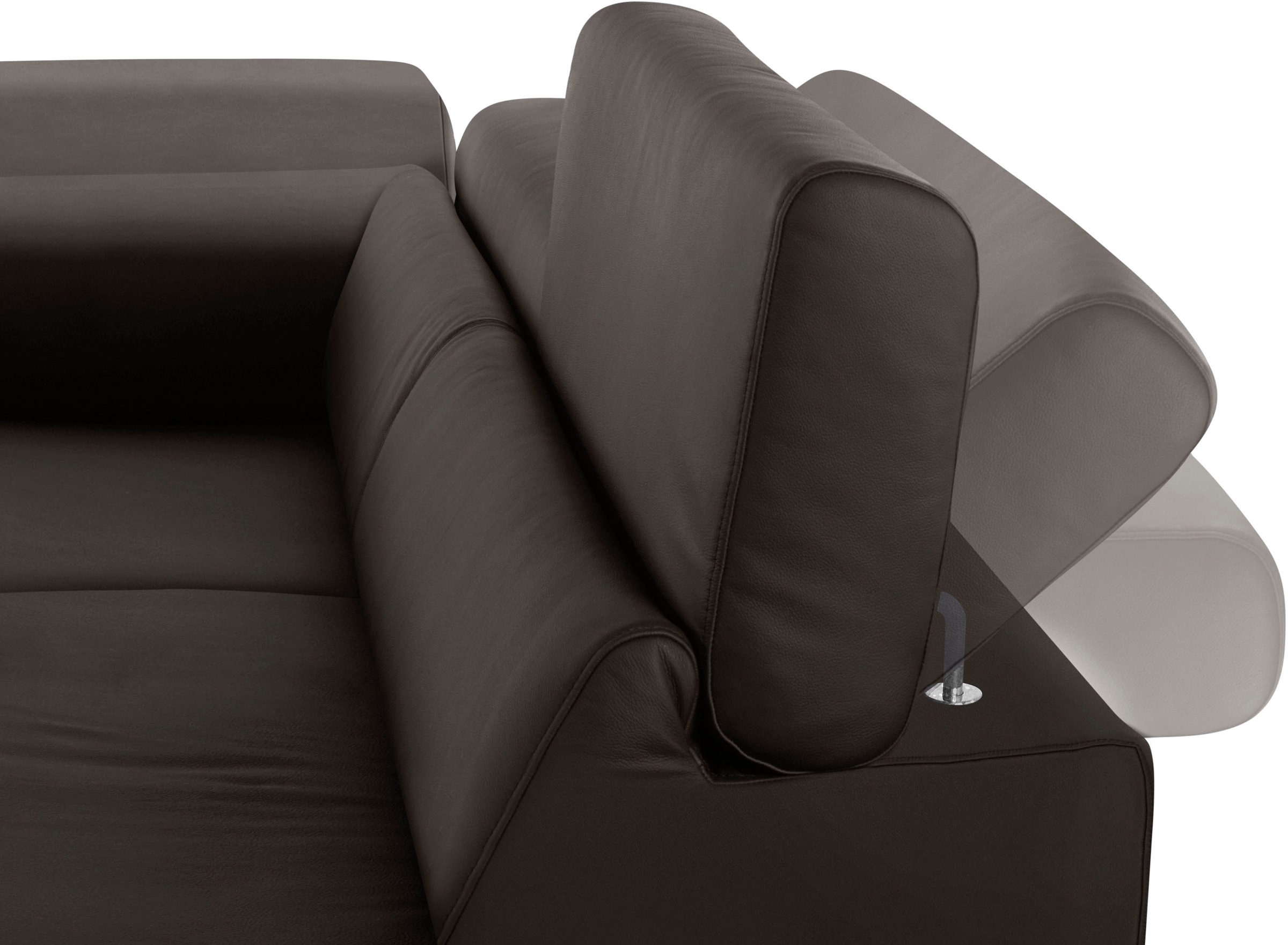 W.SCHILLIG Ecksofa »finn, Designsofa mit tollem Sitzkomfort, bequem, L-Form«, German Design Award 2016, Fußgestell Nussbaum natur, Breite 281 cm