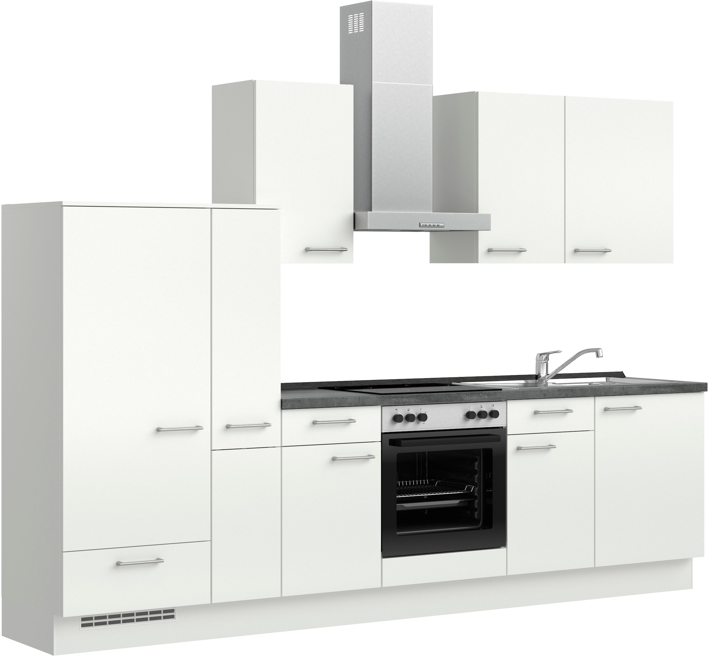nobilia® Küchenzeile »"Laser I"«, vormontiert, Ausrichtung wählbar, Breite 300 cm, wahlw. mit E-Geräten
