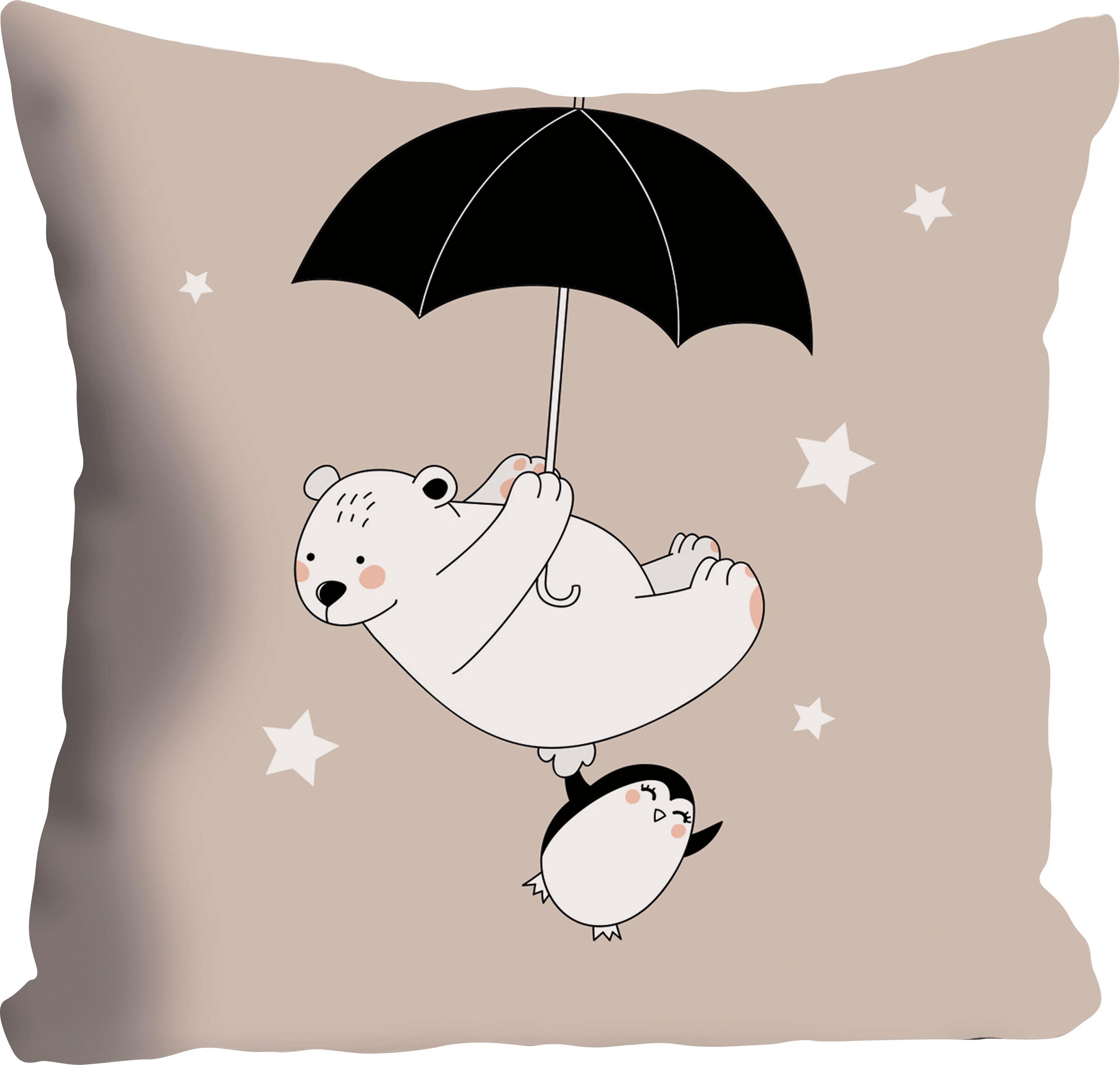 queence Dekokissen »Eisbär & Pinguin«, Kissenhülle ohne Füllung, 1 Stück günstig online kaufen