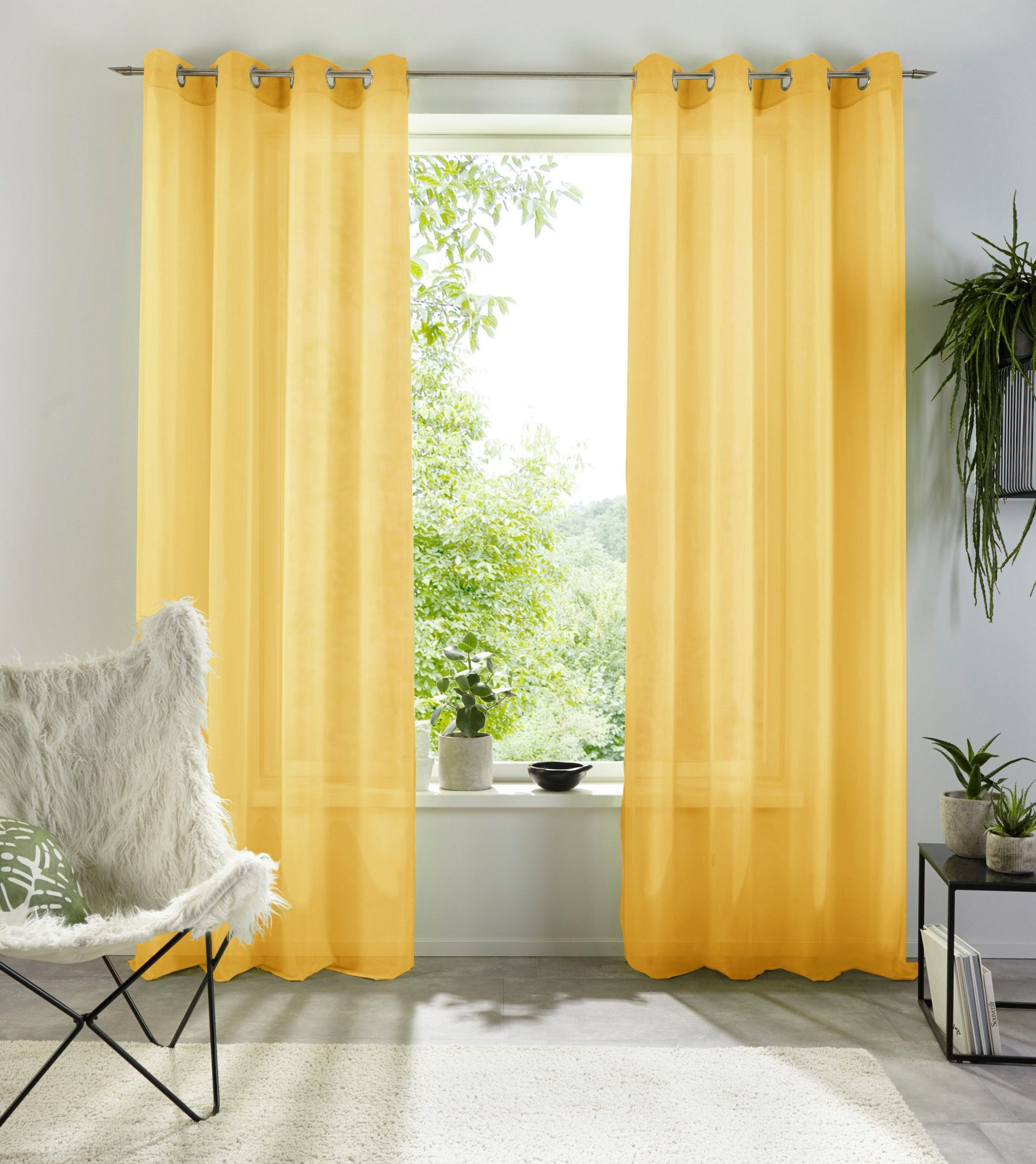 my home Gardine »XANA mit Ösen, Kräuselband oder Schlaufen« Ösen 1 Stk. tlg günstig online kaufen