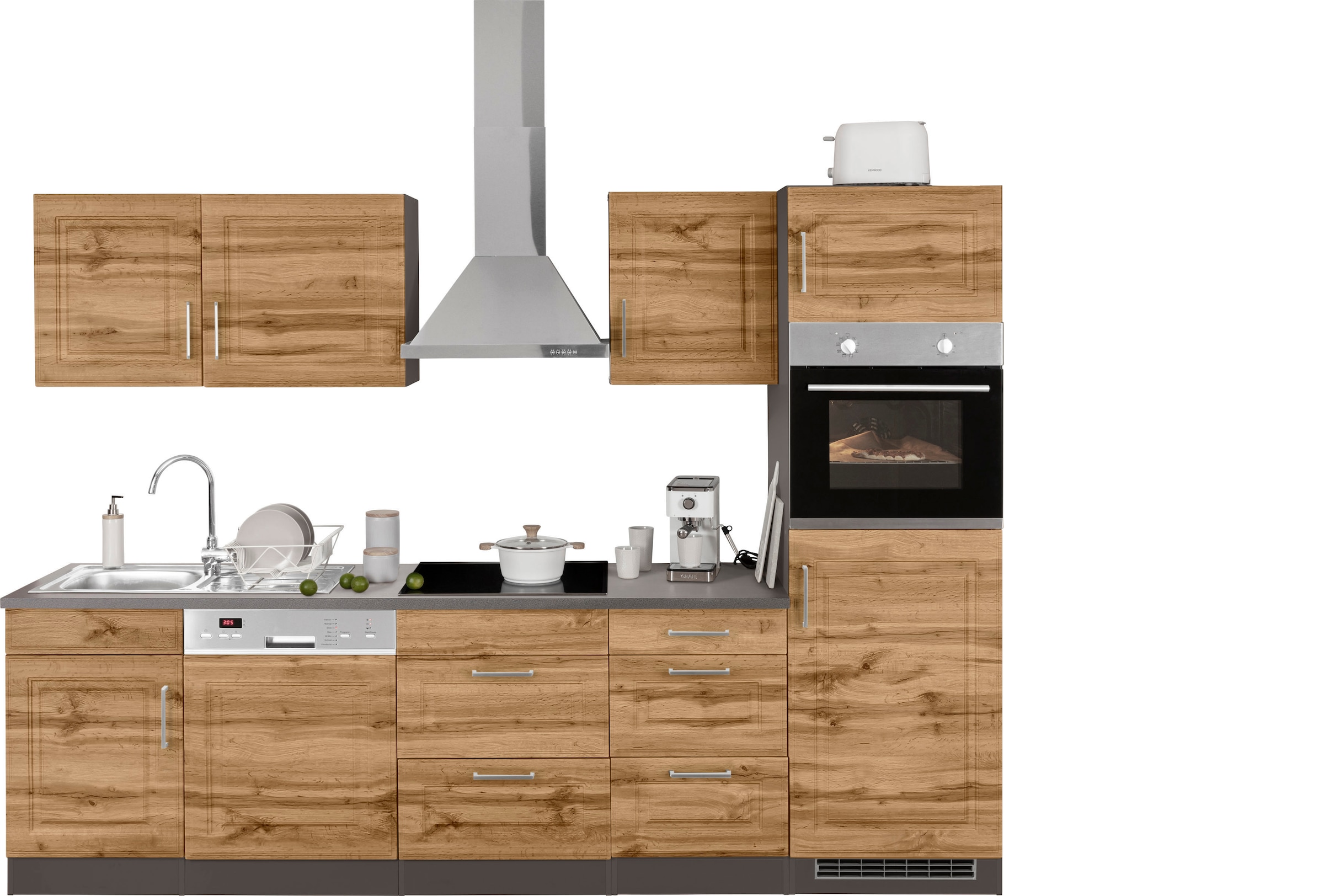 KOCHSTATION Küchenzeile »KS-Stockholm«, Breite 280 cm, mit hochwertigen MDF günstig online kaufen