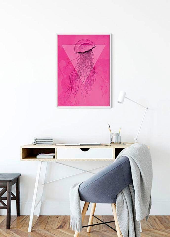 Komar Bild »Jellyfish Pink«, Tiere, (1 St.), Wandbild zur Dekoration - ohne Rahmen
