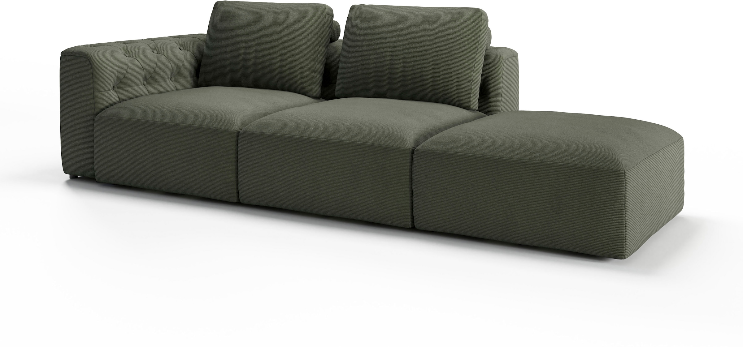 RAUM.ID Chaiselongue »Cushid« Modul-Sofa, bestehend aus 2-Sitzer und Hocker