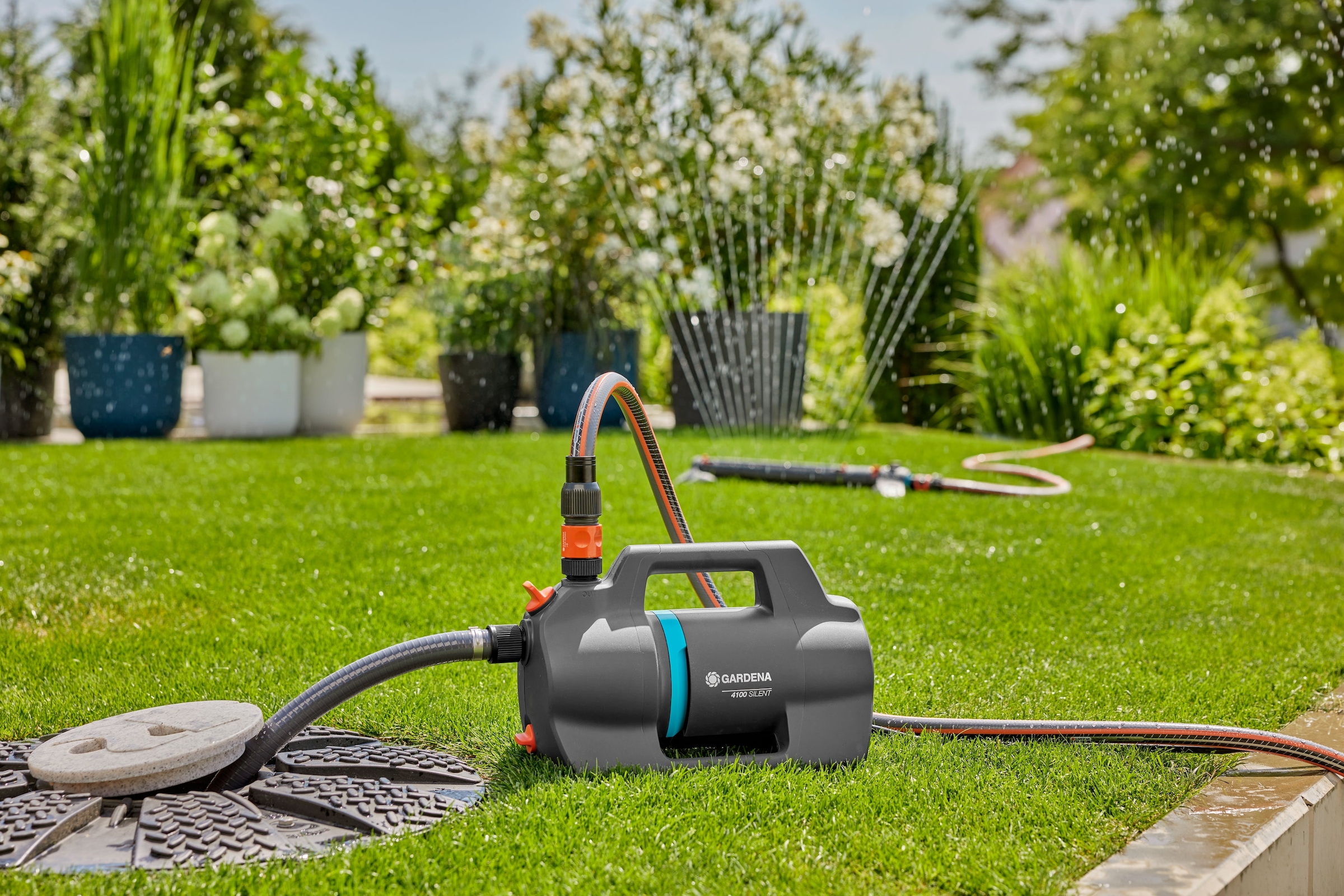 GARDENA Gartenpumpe »4100 Silent«, ideal für Einsteiger, 4100 l/h, 550 W