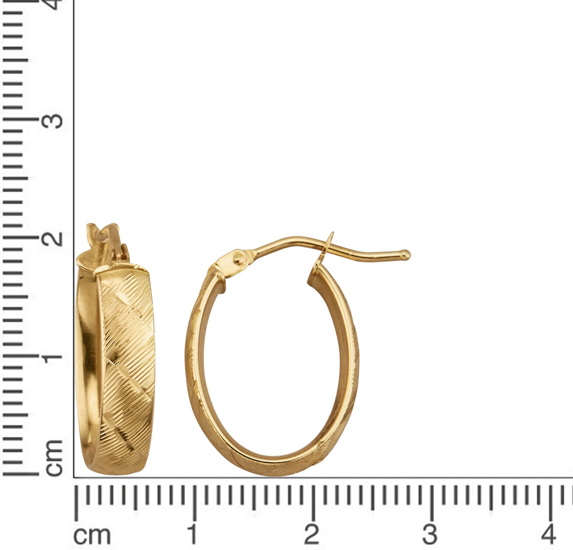 Firetti Paar Creolen »Schmuck Geschenk Gold 375 Ohrschmuck Ohrringe Struktur«