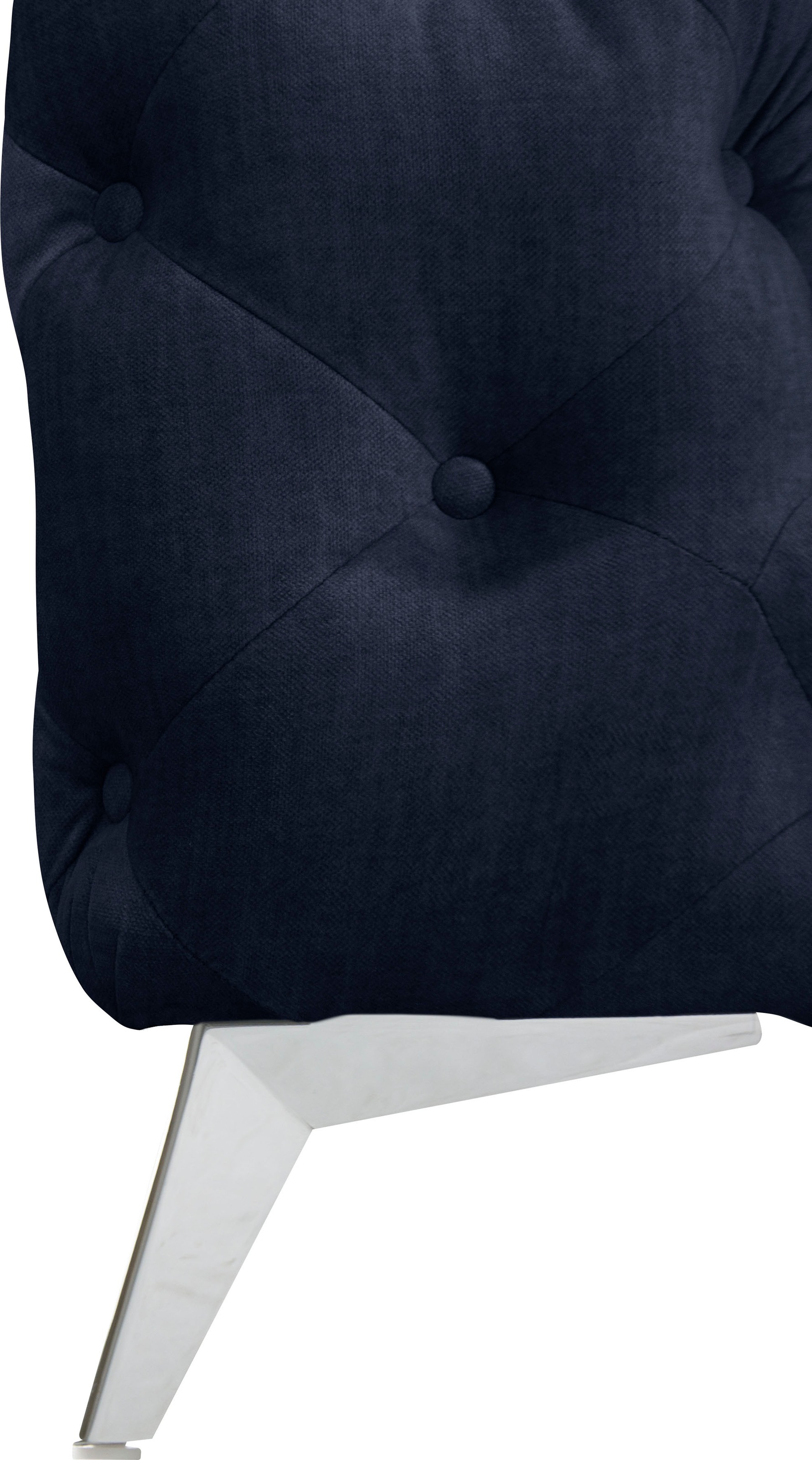 Leonique Chesterfield-Sofa »Ecksofa GLYNIS L-Form mit Wellenunterfederung, Maße B/T/H 264/264/75cm«, aufwändige Knopfheftung, moderne Chesterfield Optik, Fußfarbe wählbar