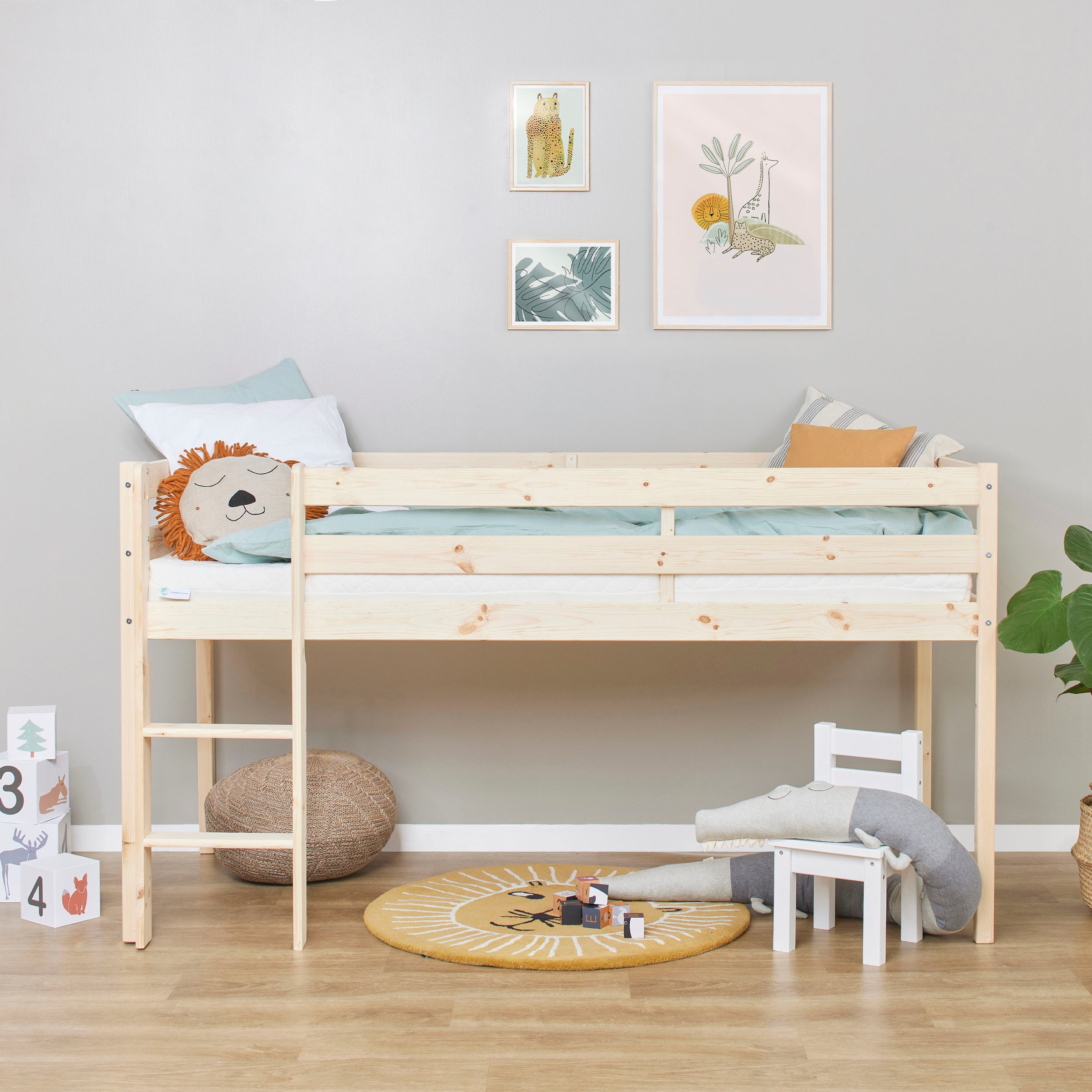 Hoppekids Spielbett »ECO COMFORT, Hochbett, in 2 Einzelbetten teilbar«, Höhe 72cm, Farbe & Größe & Matratze