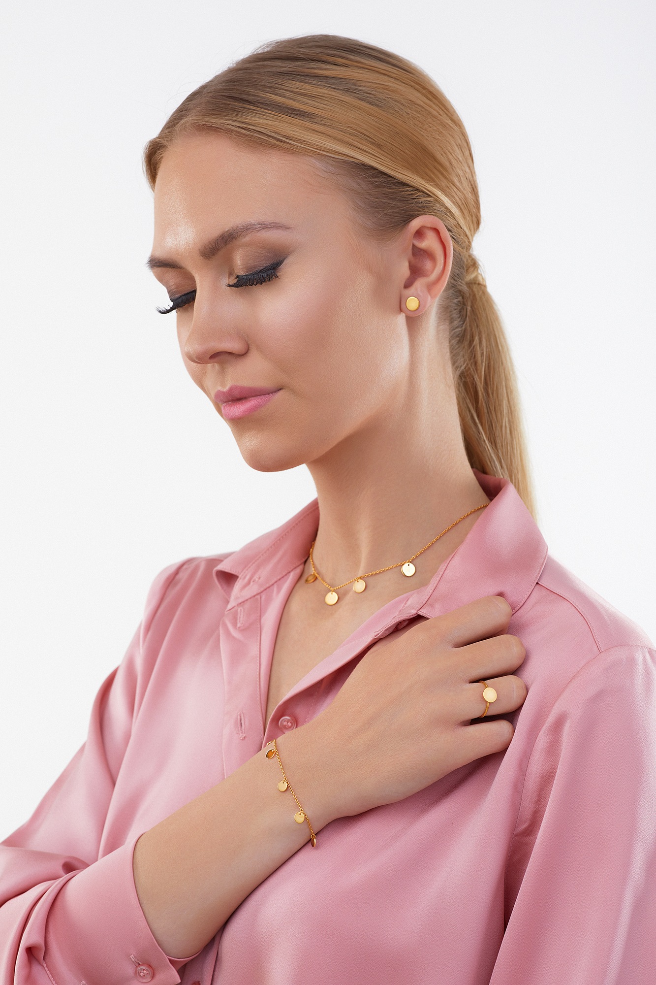 CAÏ Paar Ohrstecker »925 Sterling Silber gelb vergoldet Boho«