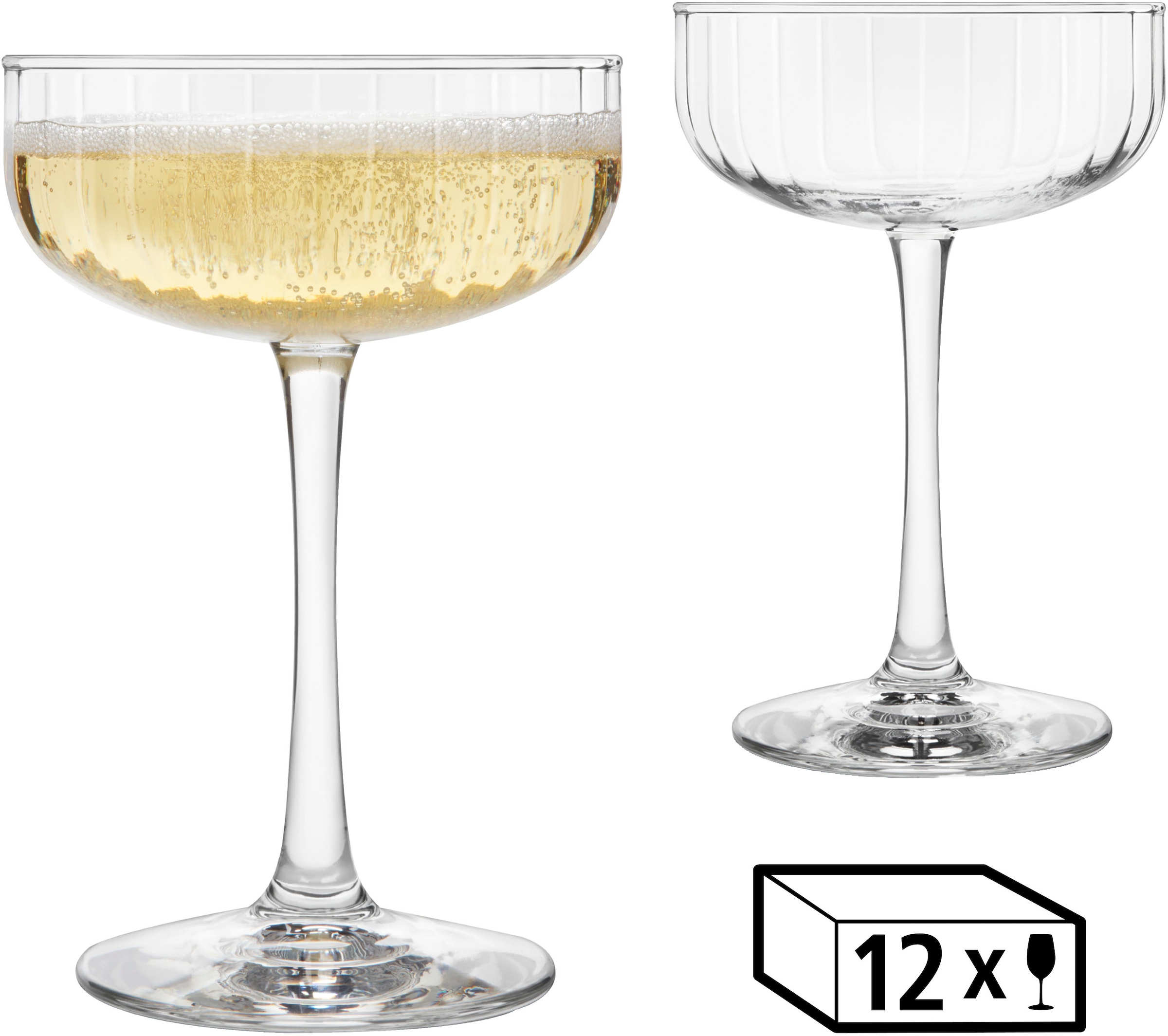 LIBBEY Champagnerglas »Libbey Trinkglas, 12er Set -LINEAR-«, (Set, 12 tlg.) günstig online kaufen