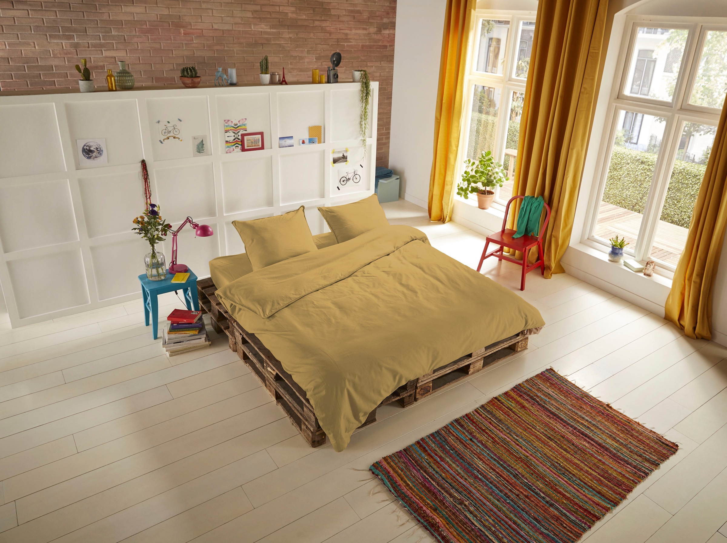 hip Bettwäsche »Hip Uni« 2 Stk. 100% Baumwolle, Mako-Satin, 135x200, Unifarben Weiß, Reißverschluss