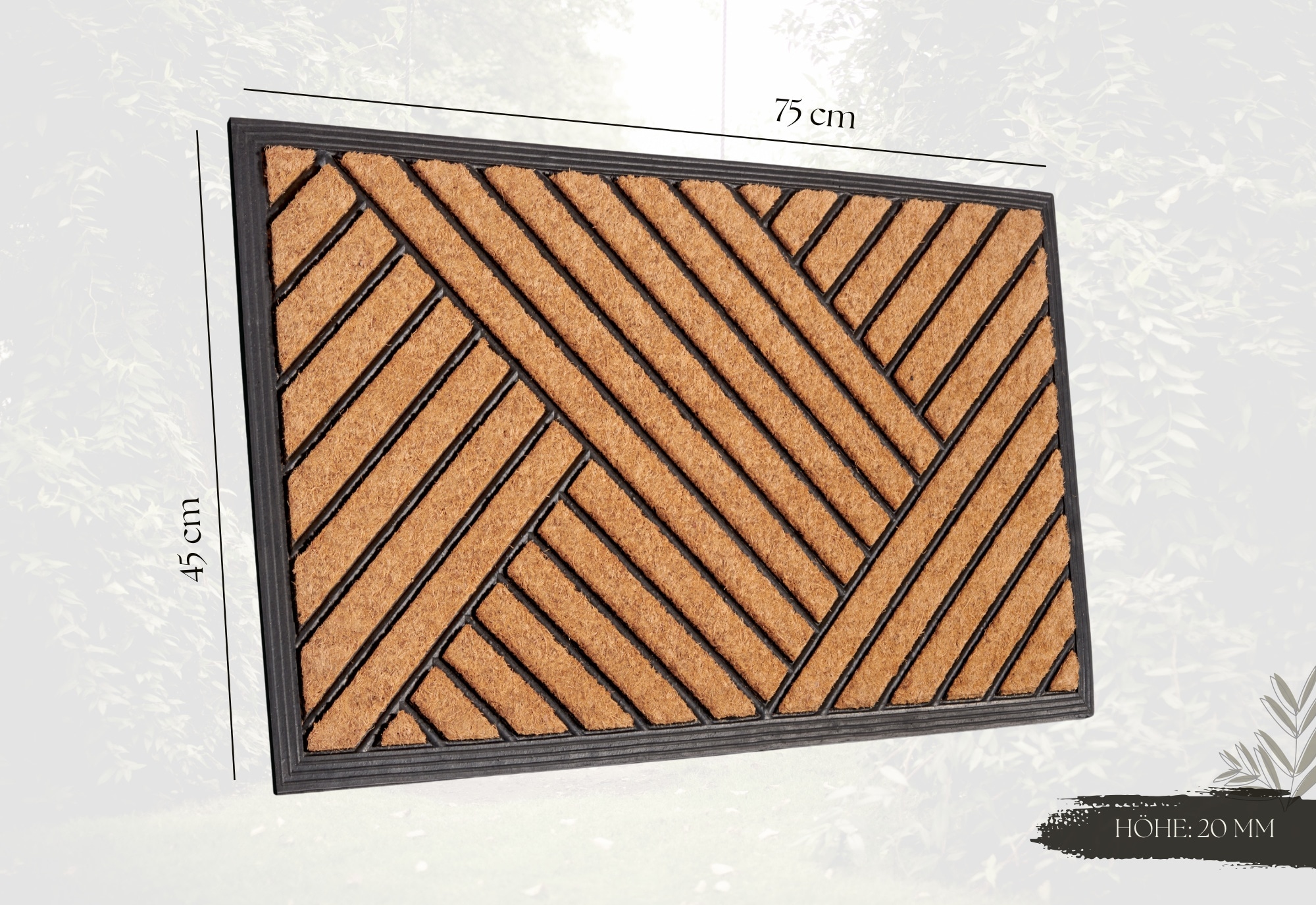 HANSE Home Fußmatte »Mix Mats Gummi Kokos Crossings, Türmatte«, rechteckig, 20 mm Höhe, Strapazierfähig, pflegeleicht, robust, wetterfest, UV-beständig