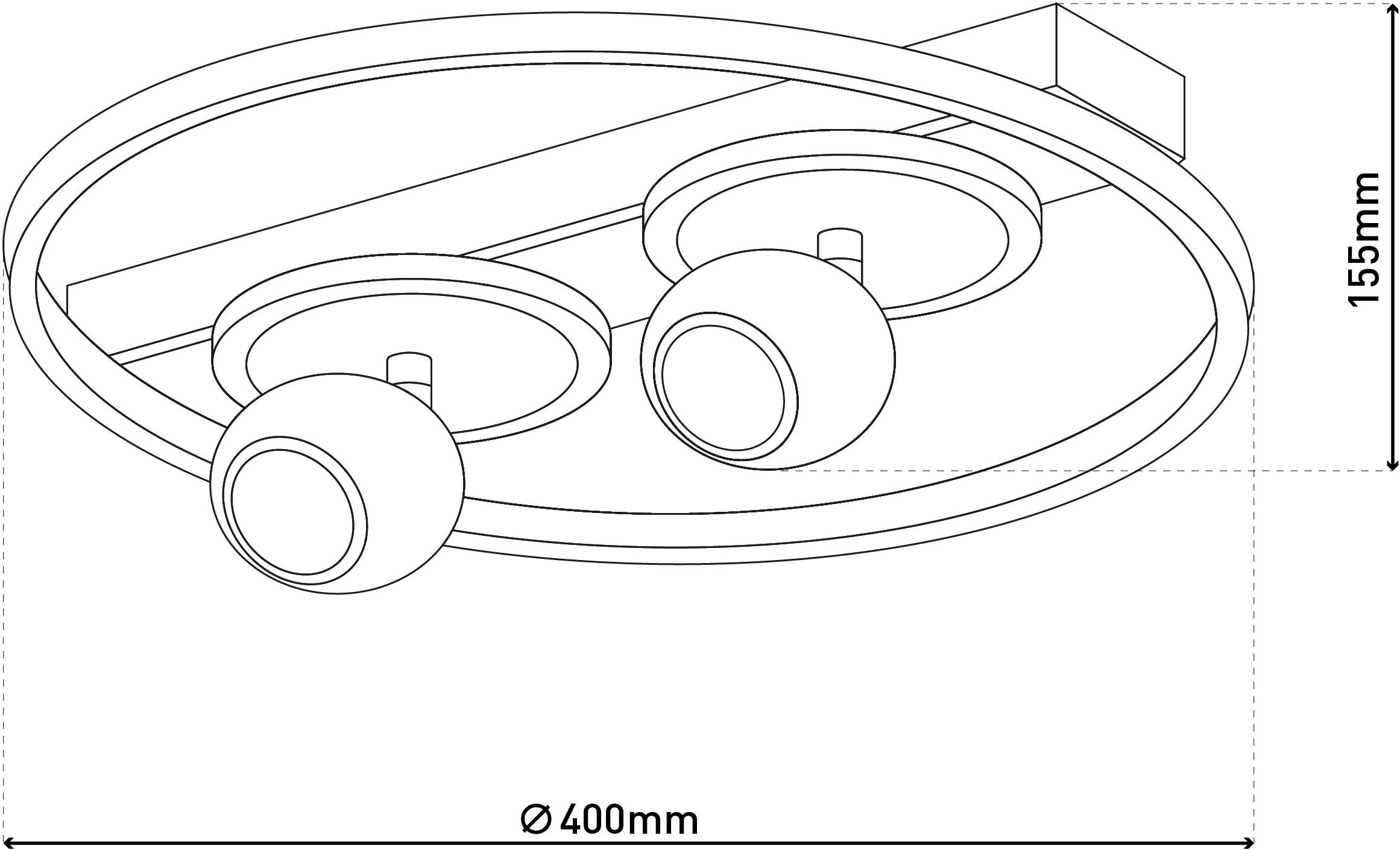 näve LED Deckenleuchte »"Ronda"« GU10 1 Stk. Warmweiß mattweiß, 2 kugelförmige bewegliche Spots GU 10, LED Leuchtringe