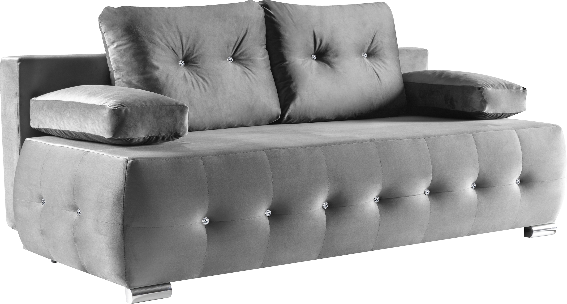 WERK2 Schlafsofa »Monaco«, 2-Sitzer Schlafcouch mit Bettkasten & funkelnden Ziersteinchen