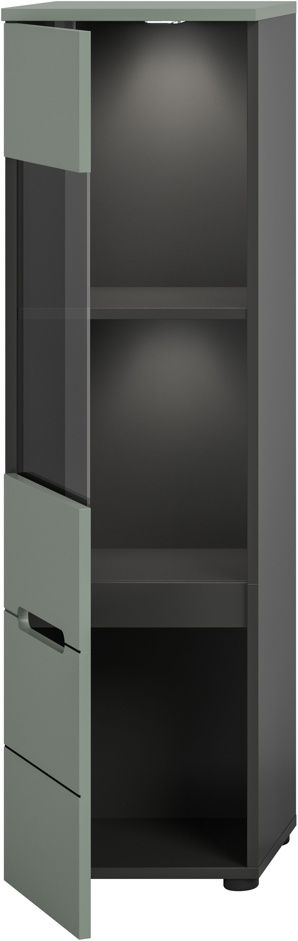 INOSIGN Vitrine »REHAT, TOPSELLER!, Höhe: 125 cm, 1 Glastür, 1 Böden, 3 Fächer«, (1 St.), Vitrinenschrank, Schrank, Glasvitrine, Wohnzimmervitrine