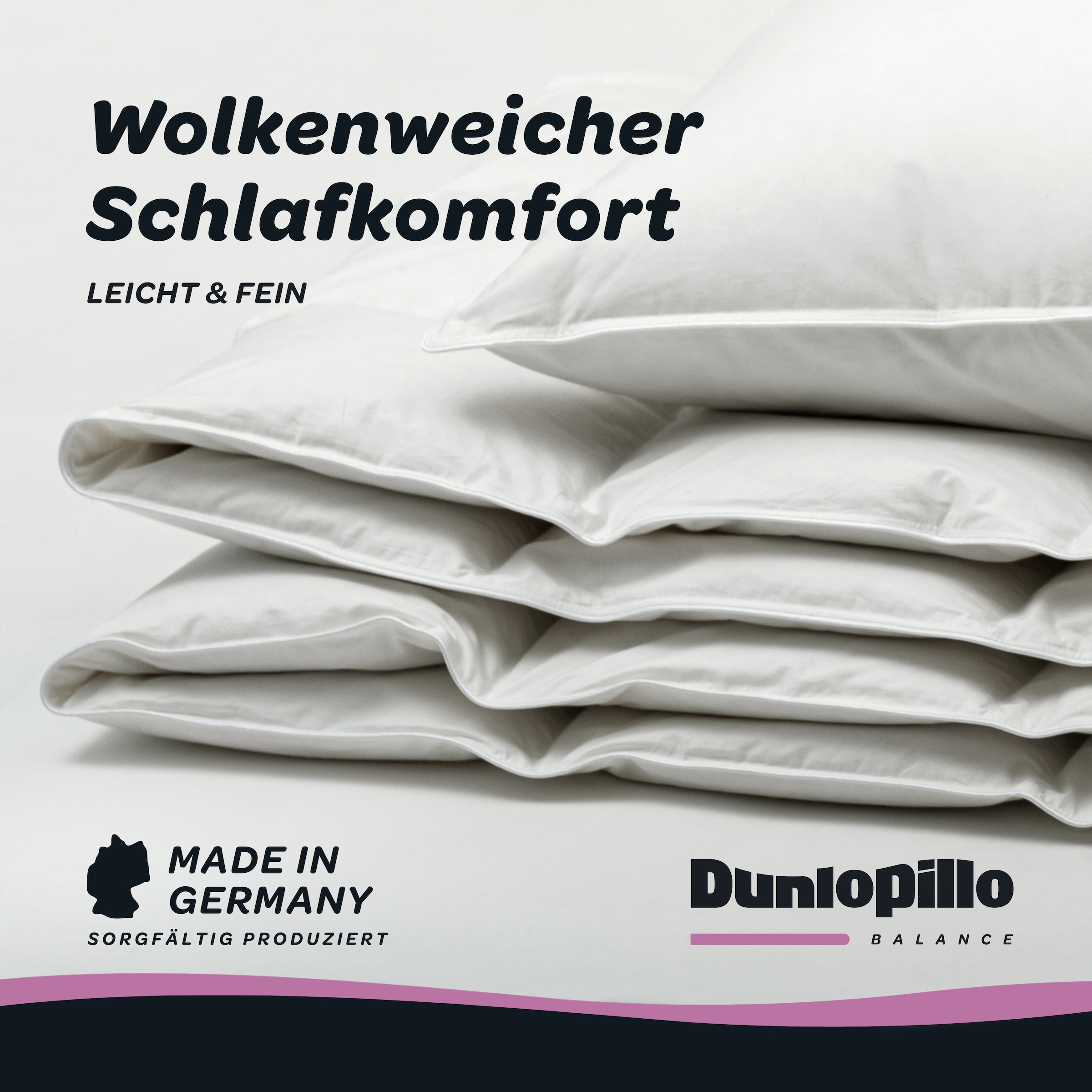 Dunlopillo Daunenbettdecke »Balance, "NEUHEIT" Bettdecke in 135x200 cm & weitere Größen« leicht Füllung 90% Daunen & 10% Federn 1 Stk. tlg. Hergestellt in Deutschland