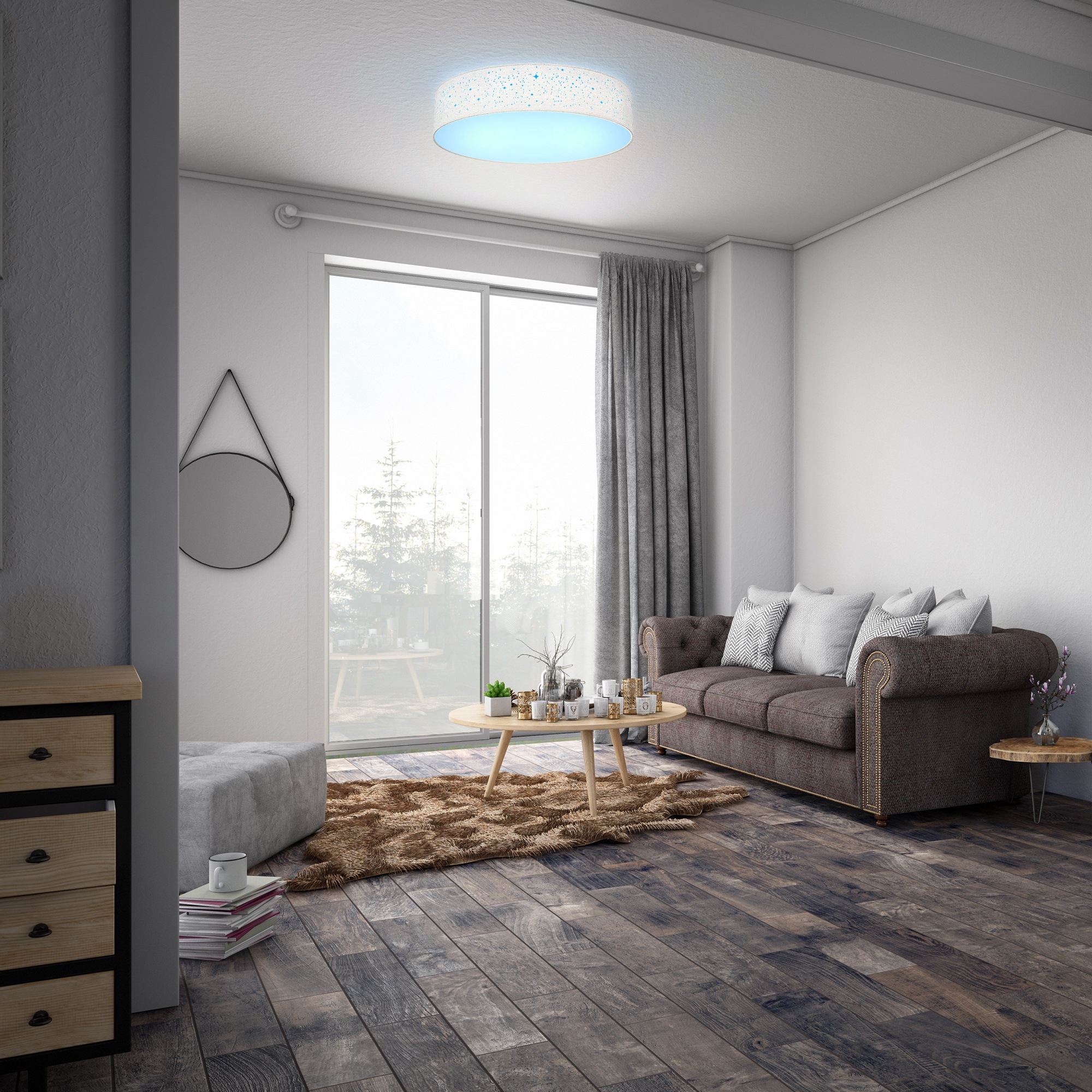 B.K.Licht LED Deckenleuchte »WiFi RGB-CCT Deckenlampe, APP-Steuerung, iOS+Andorid«, 1 flammig, Leuchtmittel LED-Modul | LED fest integriert, inkl. Fernbedienung, Farbwechsel und Lichteffekte, Ø49cm