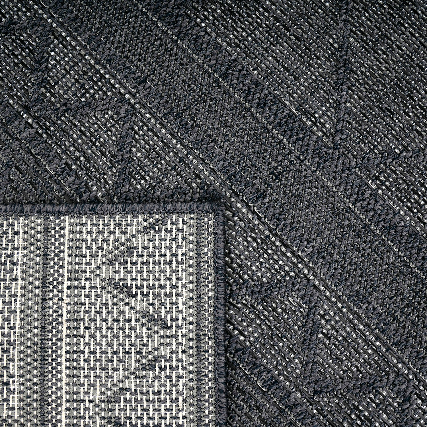 Paco Home Teppich »Vermont 191« rechteckig 4 mm Höhe Flachgewebe, modernes Design mit Rauten, gesteift, Outdoor geeignet