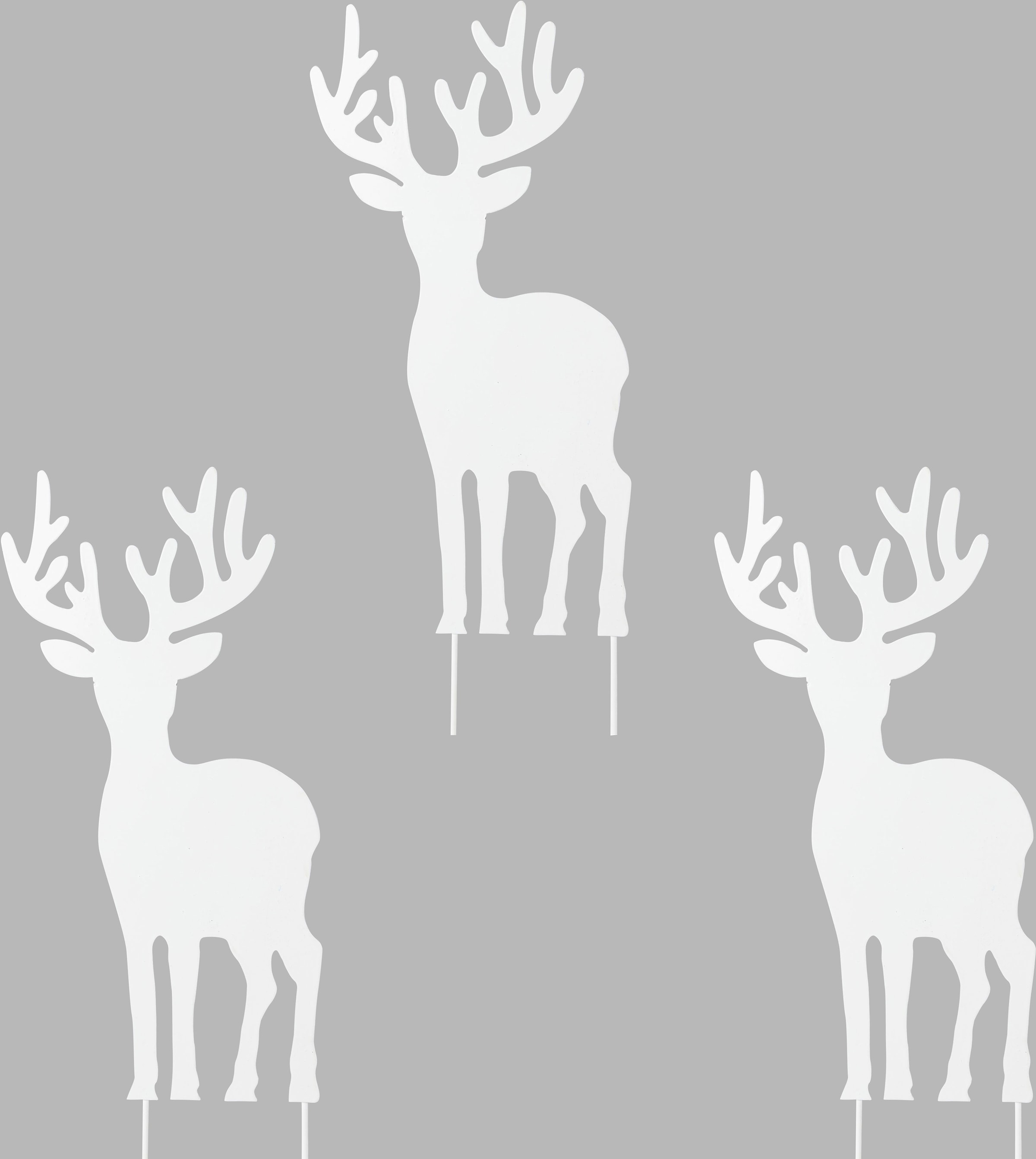 Creativ deco Weihnachtsfigur Hirsch zum online St.), (3 Stecken »Weihnachtsdeko«, bestellen