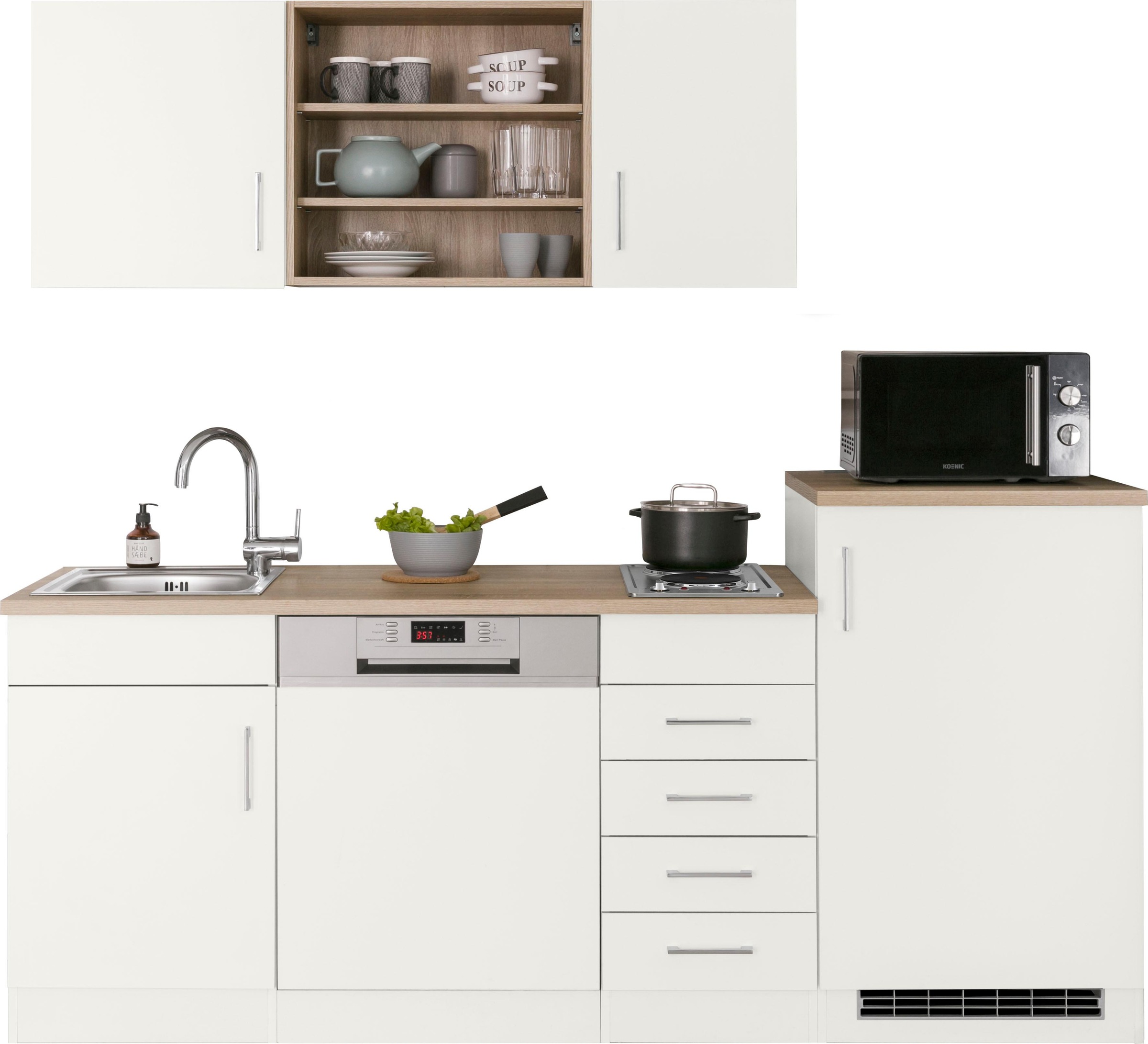 HELD MÖBEL Küche »Mali«, Breite 210 cm, mit E-Geräten online kaufen | Umbauschränke