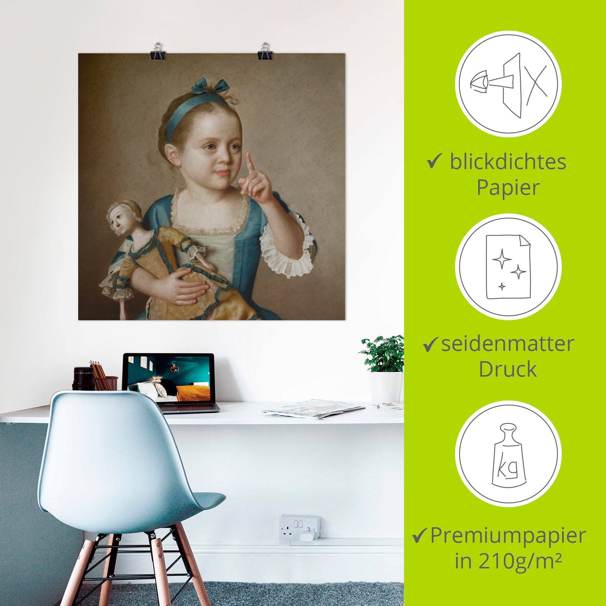 Artland Wandbild »Mädchen mit Puppe.«, Kind, (1 St.), als Leinwandbild, Poster in verschied. Größen