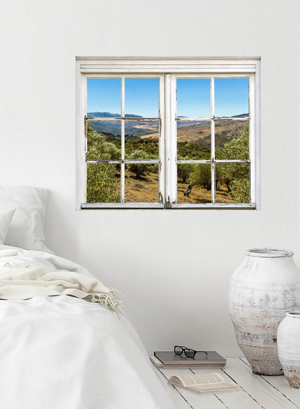 queence Wandsticker »Landschaft«, Wandsticker, Wandbild, selbstklebend, 3D, Fenster