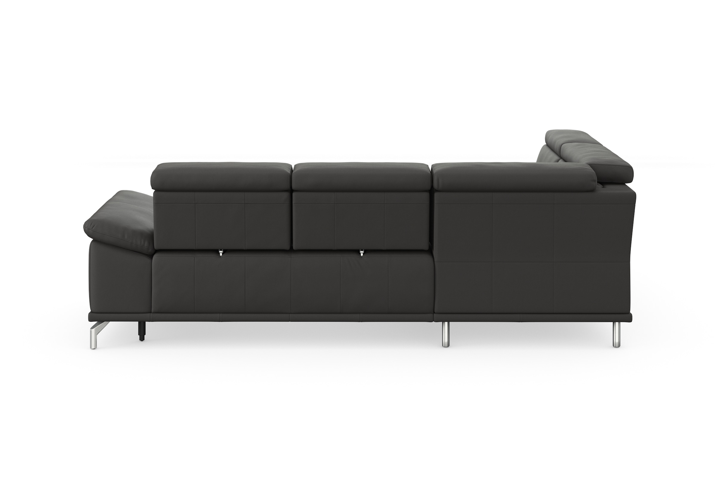 sit&more Ecksofa »Cabrio L-Form, B: 274 cm, mit Sitztiefen-, Arm- & Kopfteilverstellung«, 3 Nierenkissen, Federkern, optional Bettfunktion und Stauraum
