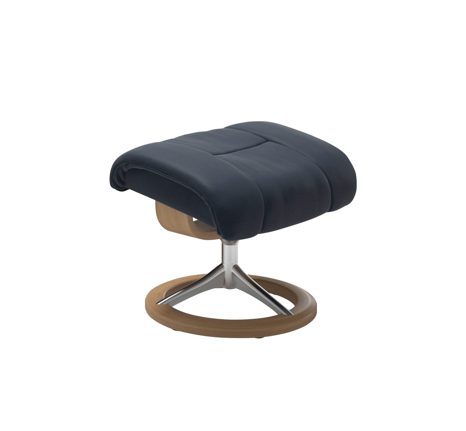 Stressless® Relaxsessel »Reno«, (Set, Relaxsessel mit Hocker), mit Hocker, mit Signature Base, Größe S, M & L, Gestell Eiche