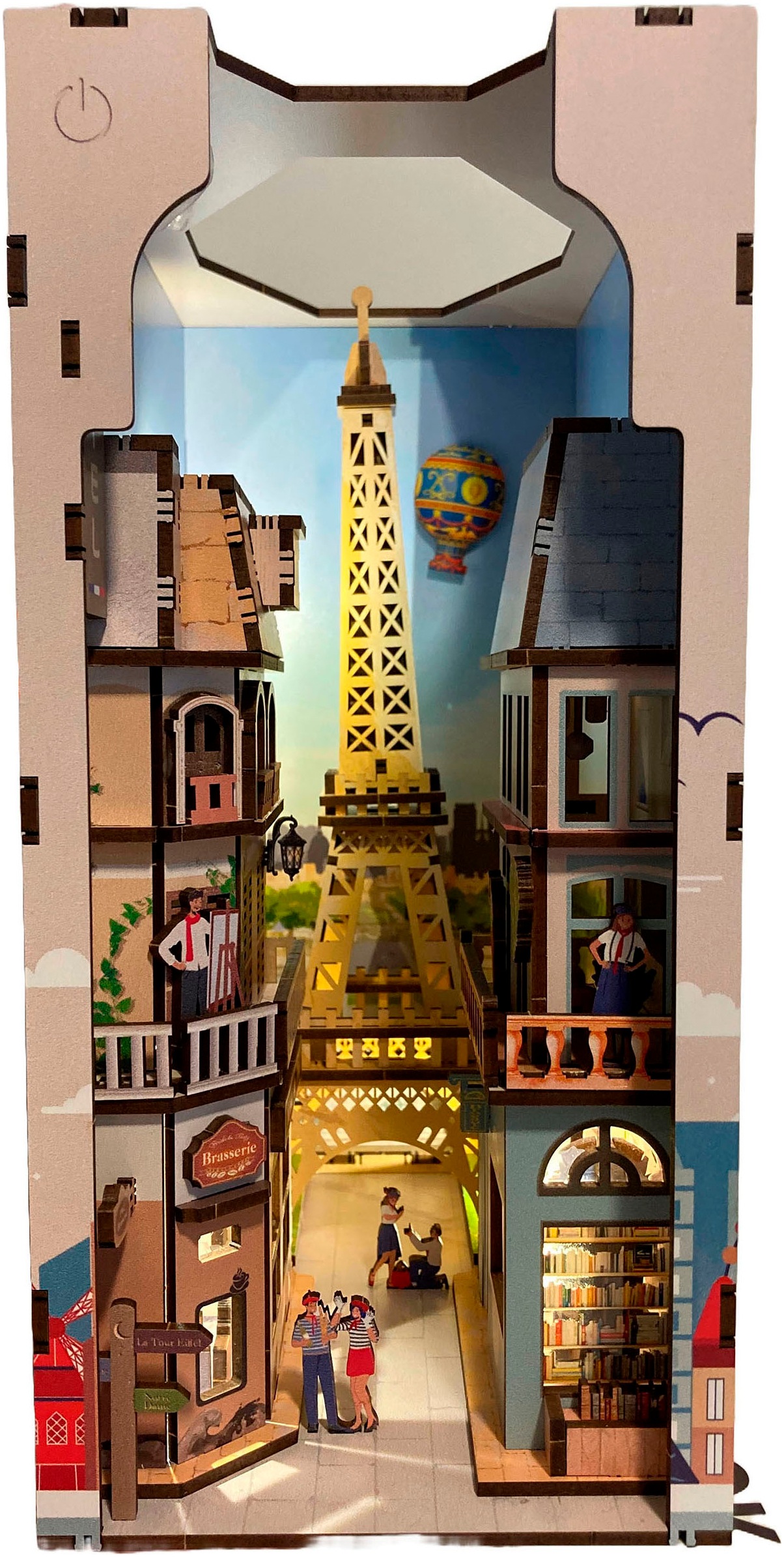 Revell® 3D-Puzzle »Book Nook, Tiny Adventures Paris«, Buchstütze; mit LED-Beleuchtung