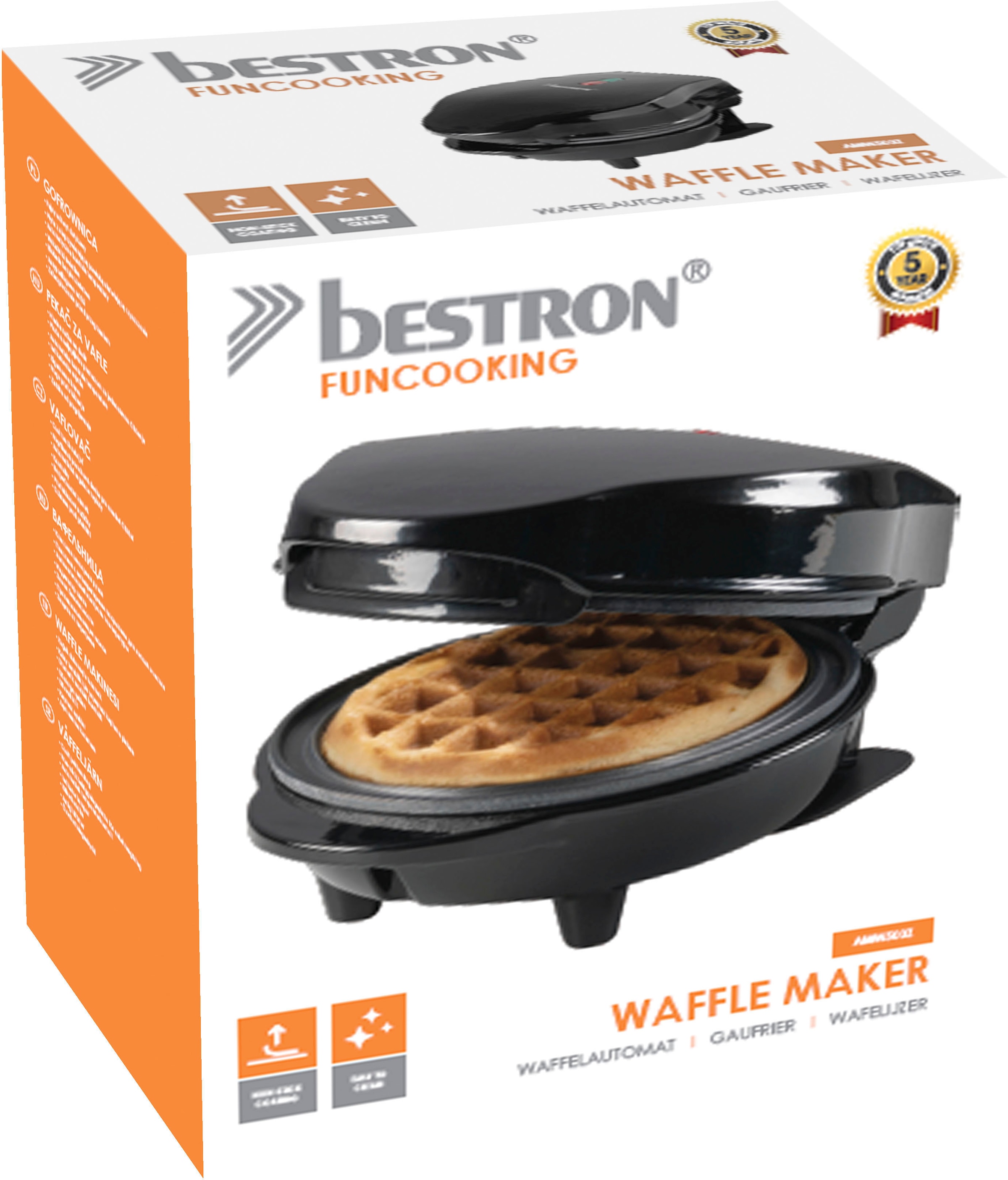 bestron Waffeleisen »AMW500 Mini«, 550 W, für klassische Waffeln, kleiner Waffelmaker mit Antihaftbeschichtung