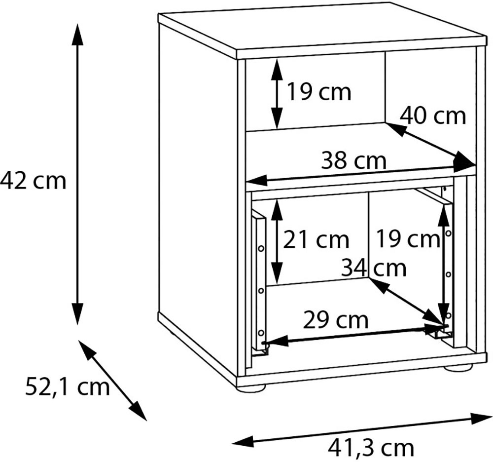 FORTE Nachtkommode B/H/T 41,3/52,1/42 cm