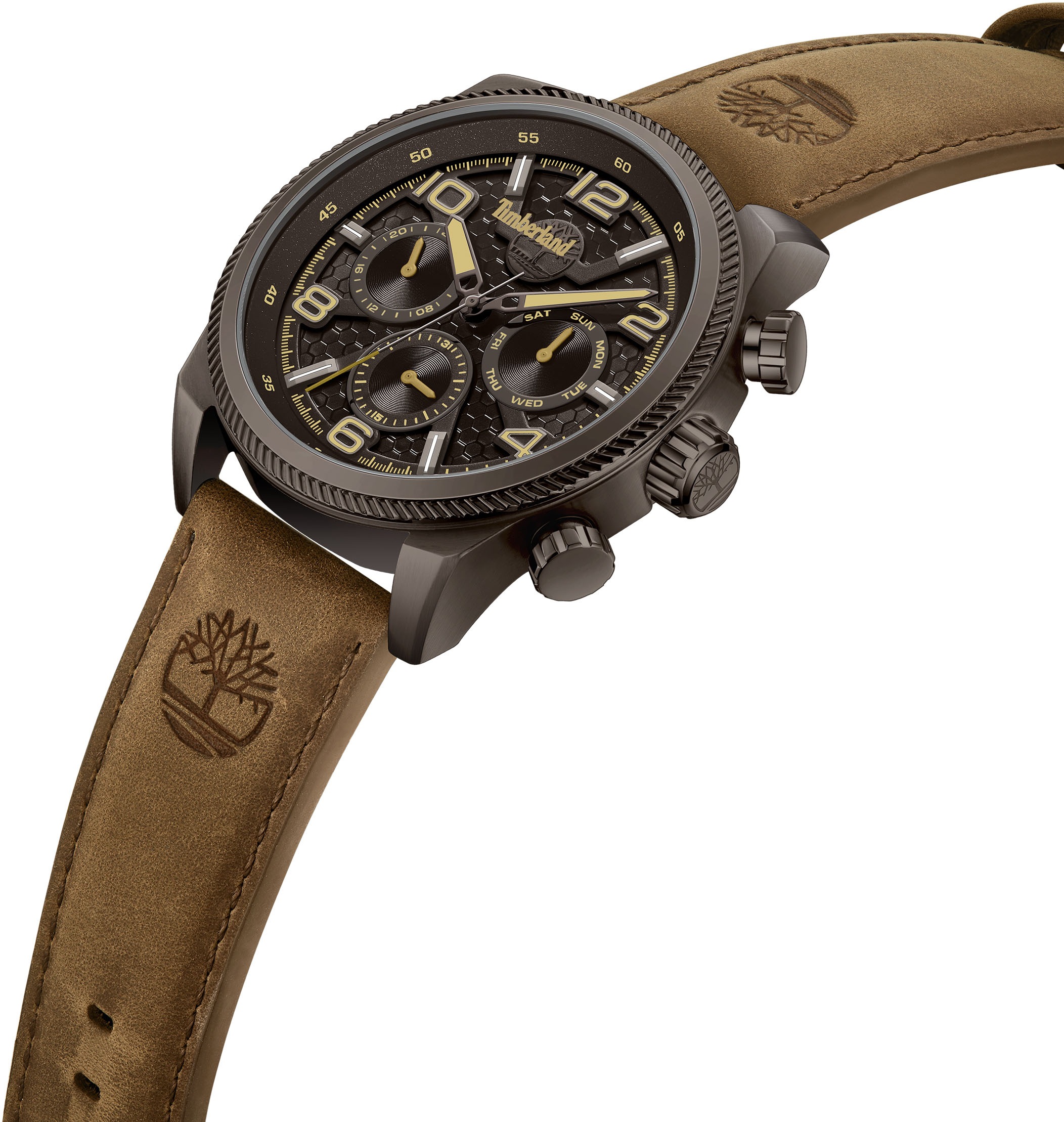 Timberland Multifunktionsuhr »HENNIKER II«, Quarzuhr, Armbanduhr, Herrenuhr, Datum, Lederarmband