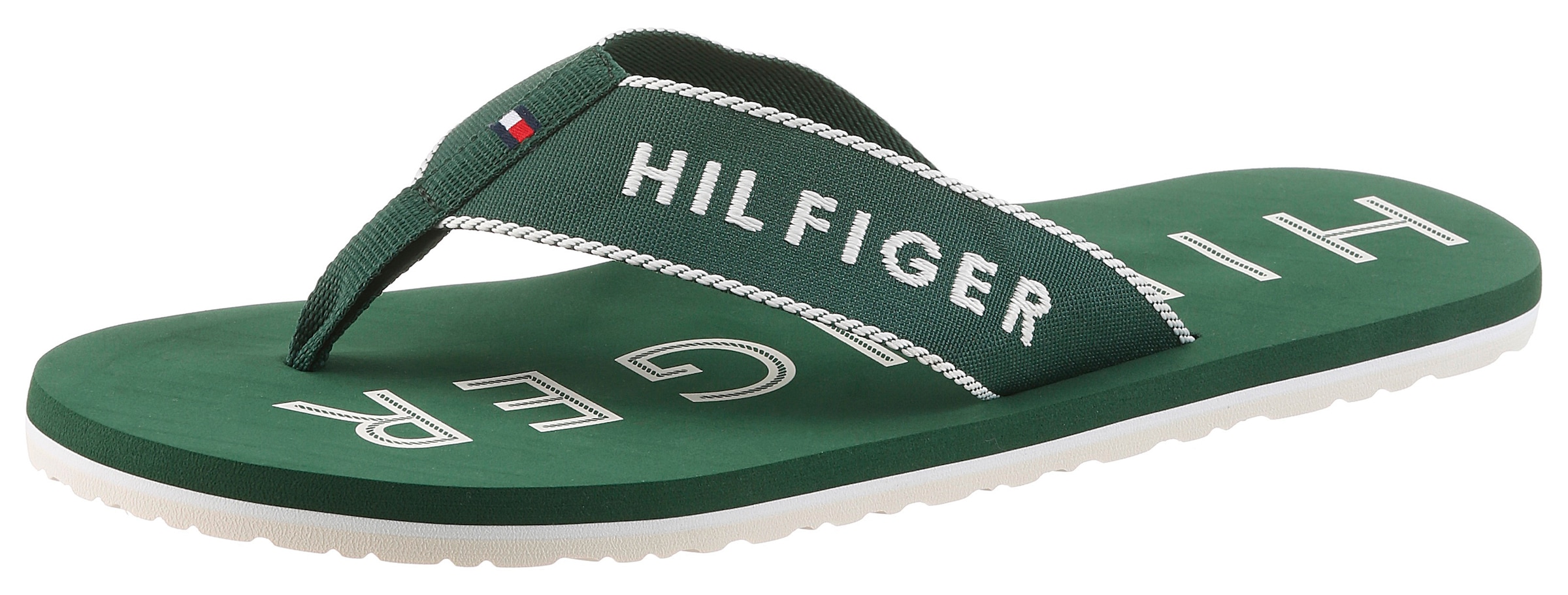 Tommy Hilfiger Zehentrenner »SPORTY HILFIGER BEACH SANDAL«  Sommerschuh, Strandschuh mit Kontrastbesätzen