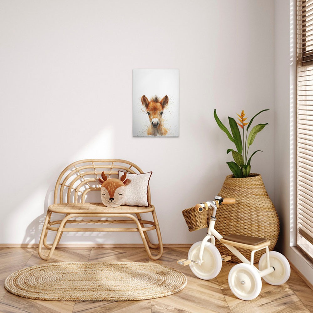 A.S. Création Leinwandbild »Foal - Wandbild Weiß Braun Beige Keilrahmen Kun günstig online kaufen