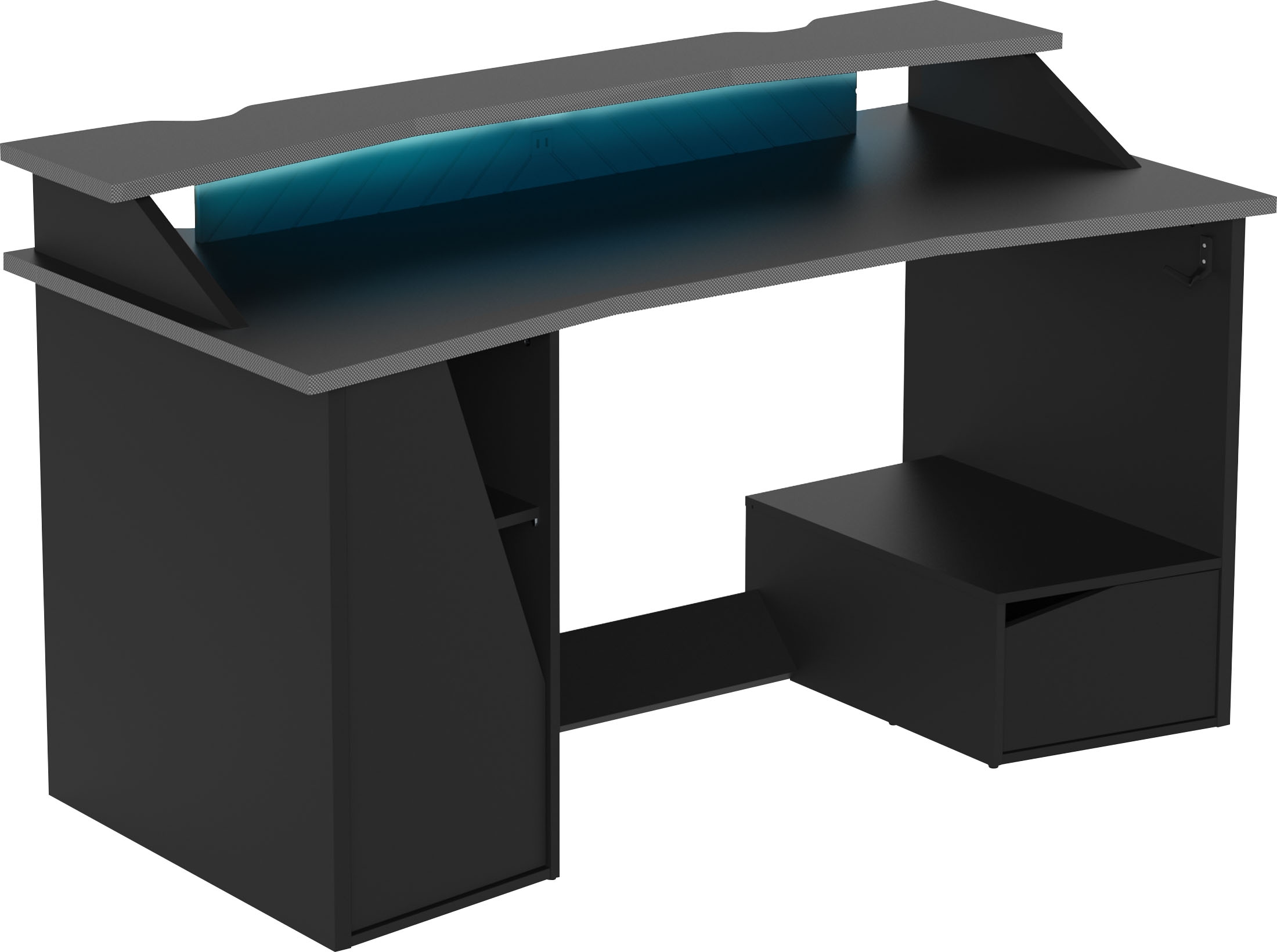 Demeyere GROUP Schreibtisch »Venom«, Gaming Schreibtisch Matt Schwarz mit 1 Headset-Halter