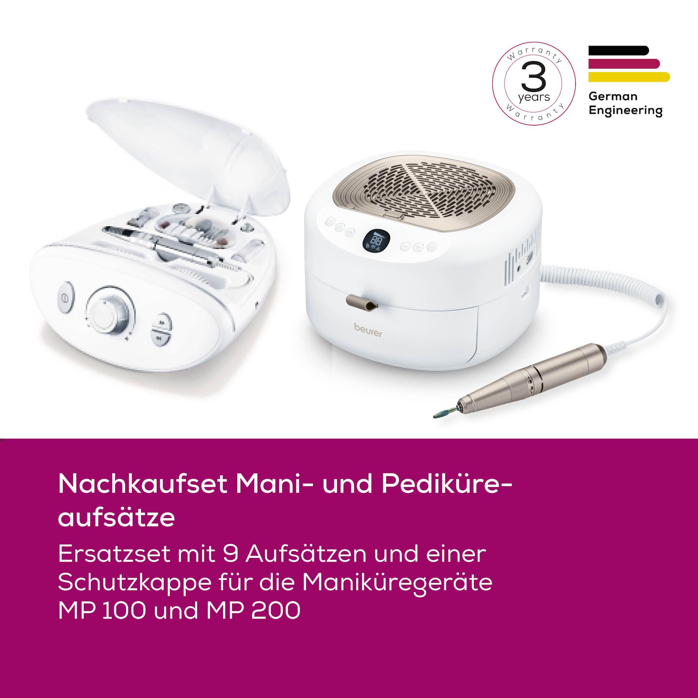 BEURER Ersatzschleifkörper »Aufsatz-Nachkaufset, Maniküre-/Pediküreaufsätze« Für den Gebrauch mit den Beurer Geräten MP 100 und MP 200/210 LUX