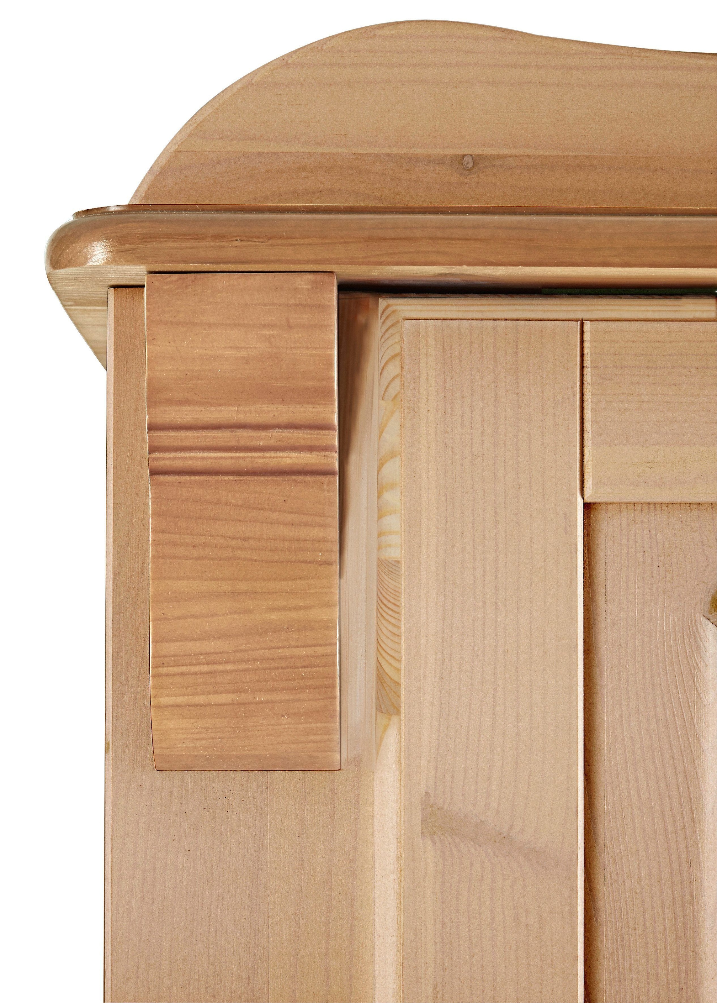 Home affaire Kleiderschrank »Adele«, (4 Breiten: 92/130/169/207 H/T ca. 191/54 cm), aus massiver Kiefer,Spiegel beim 4-und 5-trg.Schrank, Innenausstattung