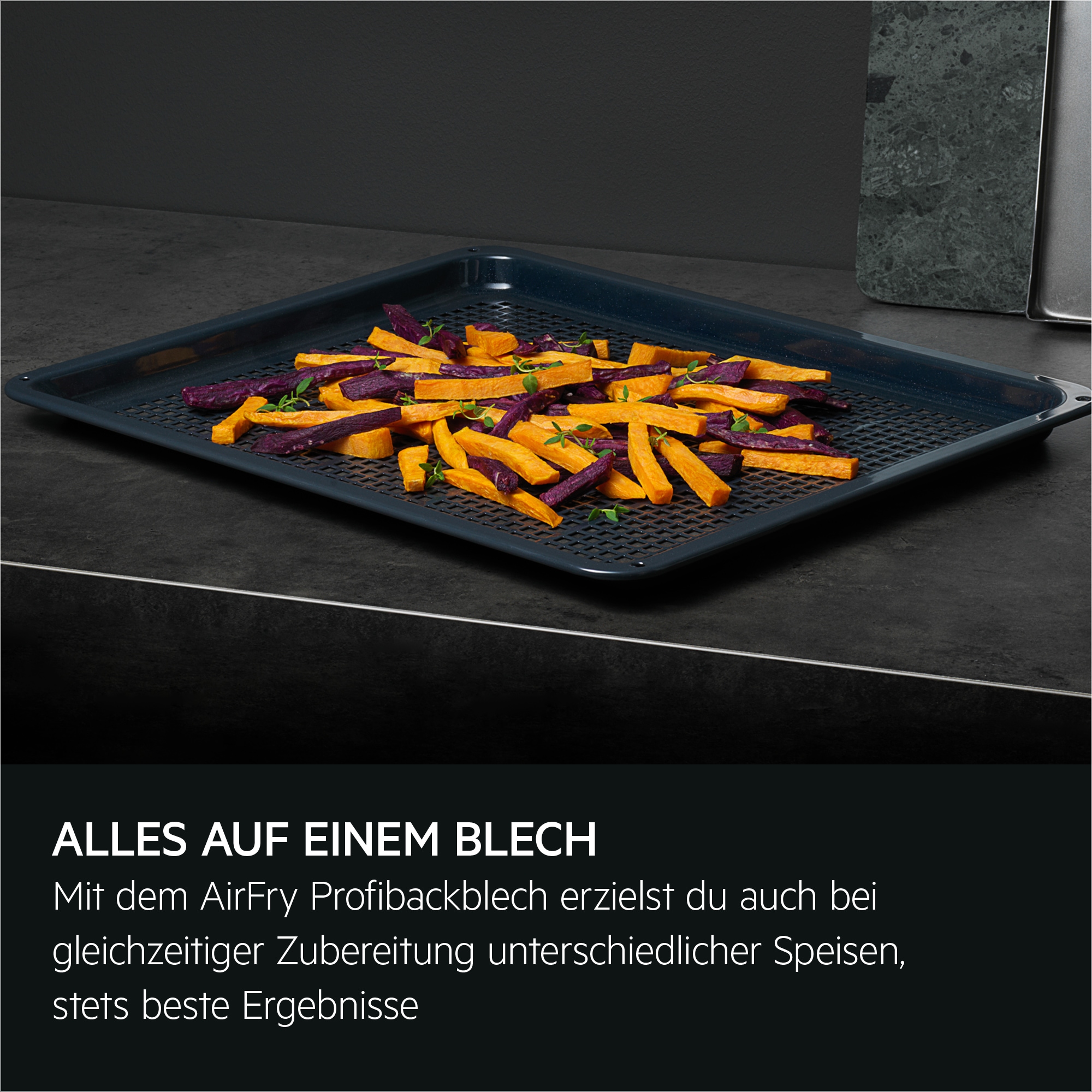 AEG Backblech »AirFry Tray Backblech A9OOAF00«, perfekt geröstetes Gemüse und knusprige Pommes frites mit weniger Öl